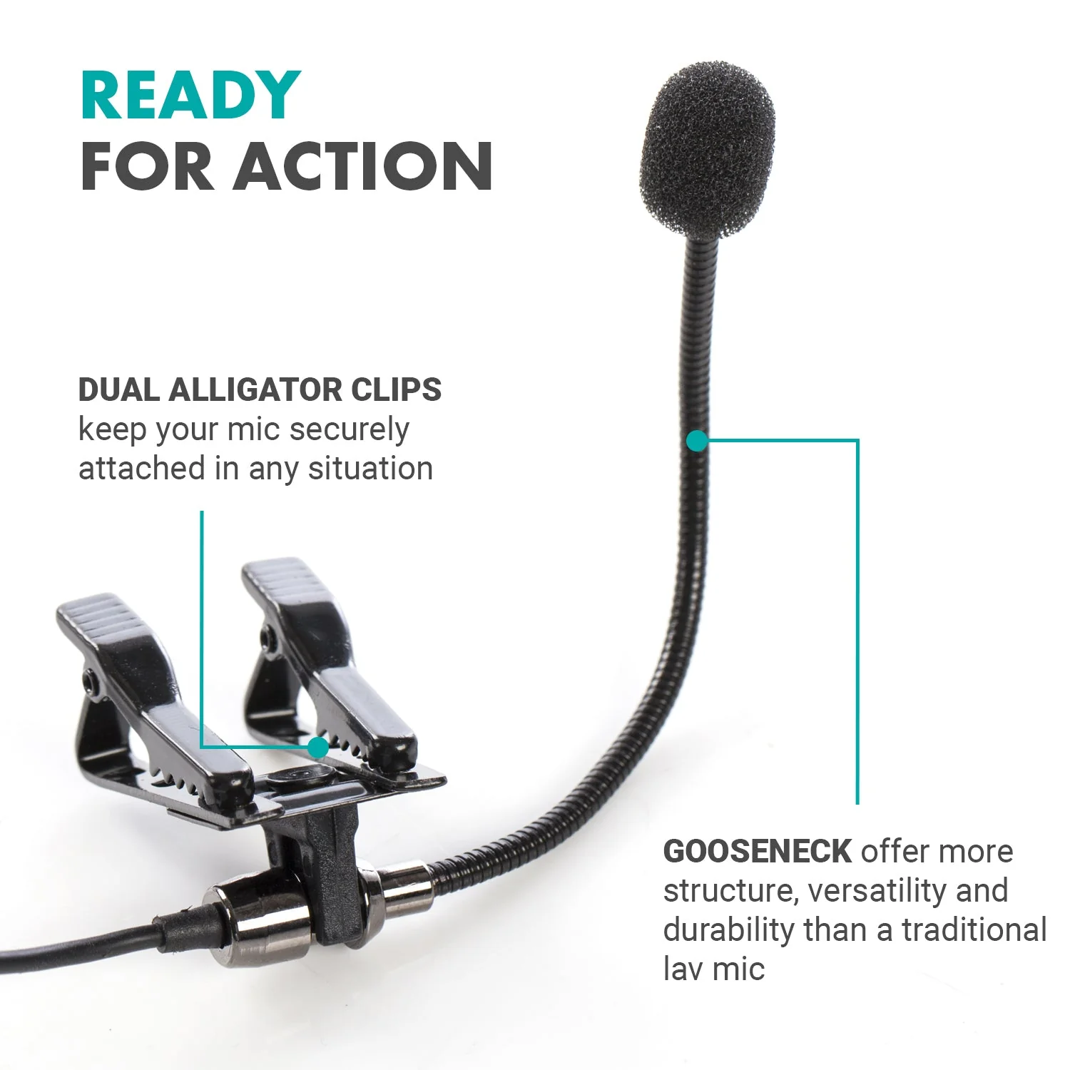 ACM400 | Flexible Gooseneck Omnidirectional Mic for GoPro | Movo - Image 4