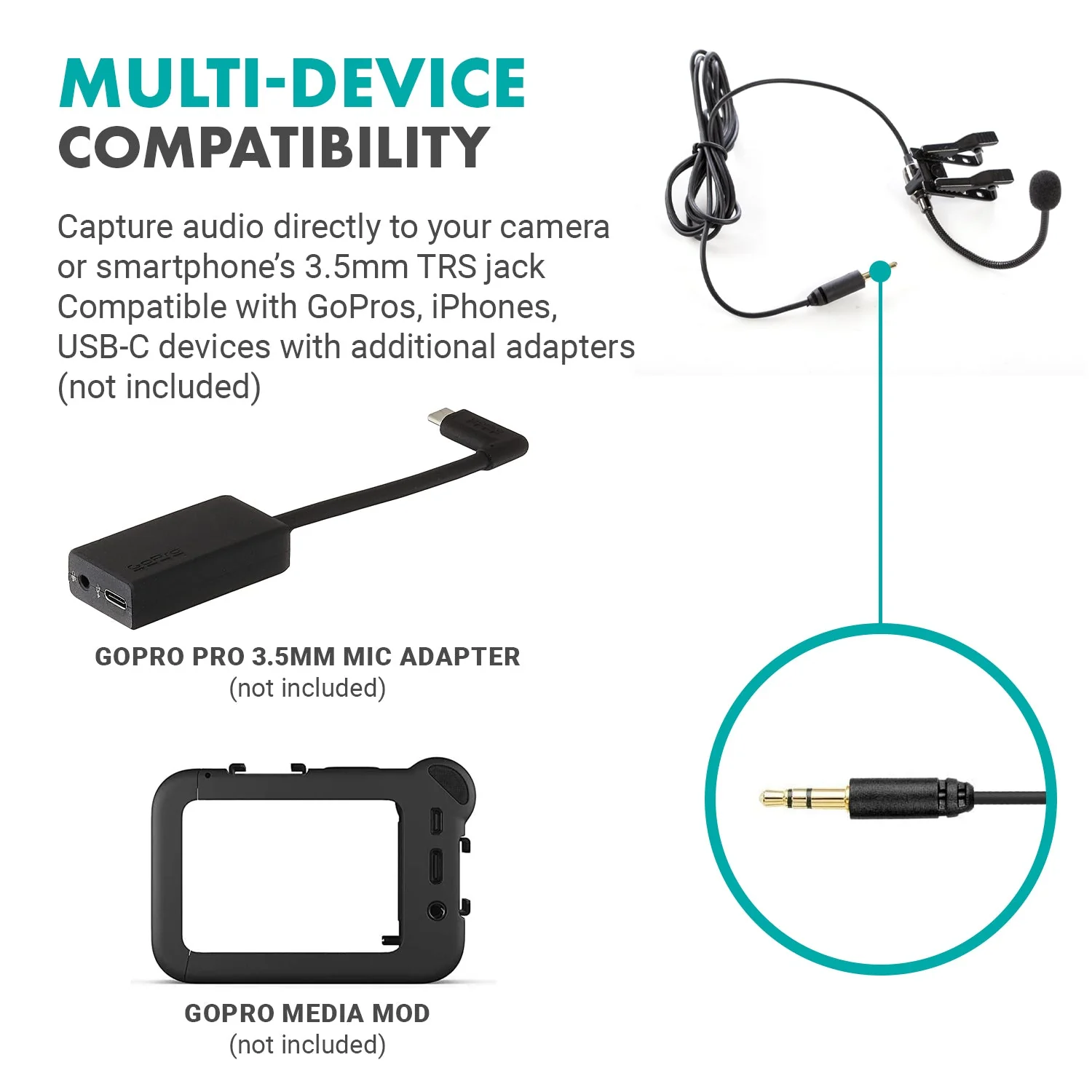 ACM400 | Flexible Gooseneck Omnidirectional Mic for GoPro | Movo - Image 6
