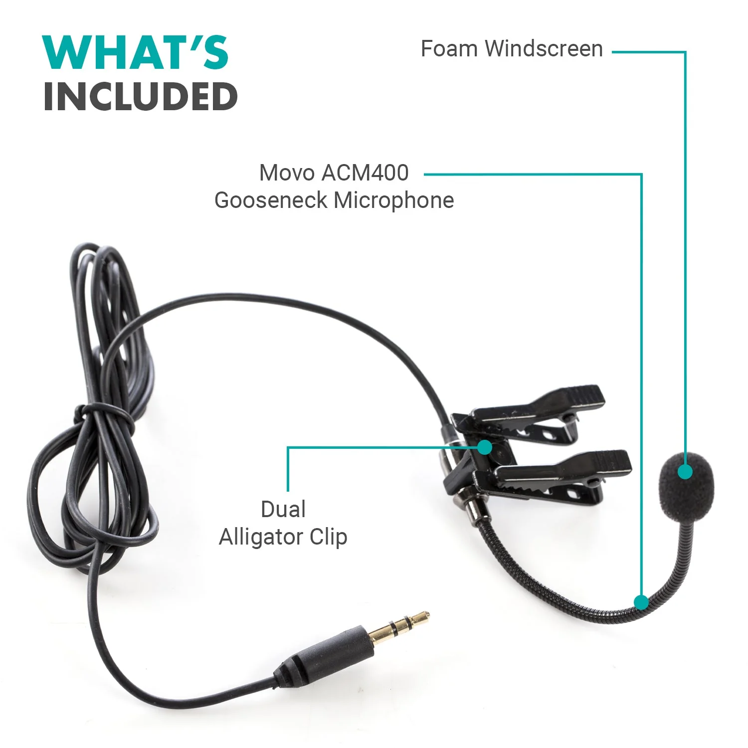 ACM400 | Flexible Gooseneck Omnidirectional Mic for GoPro | Movo - Image 7
