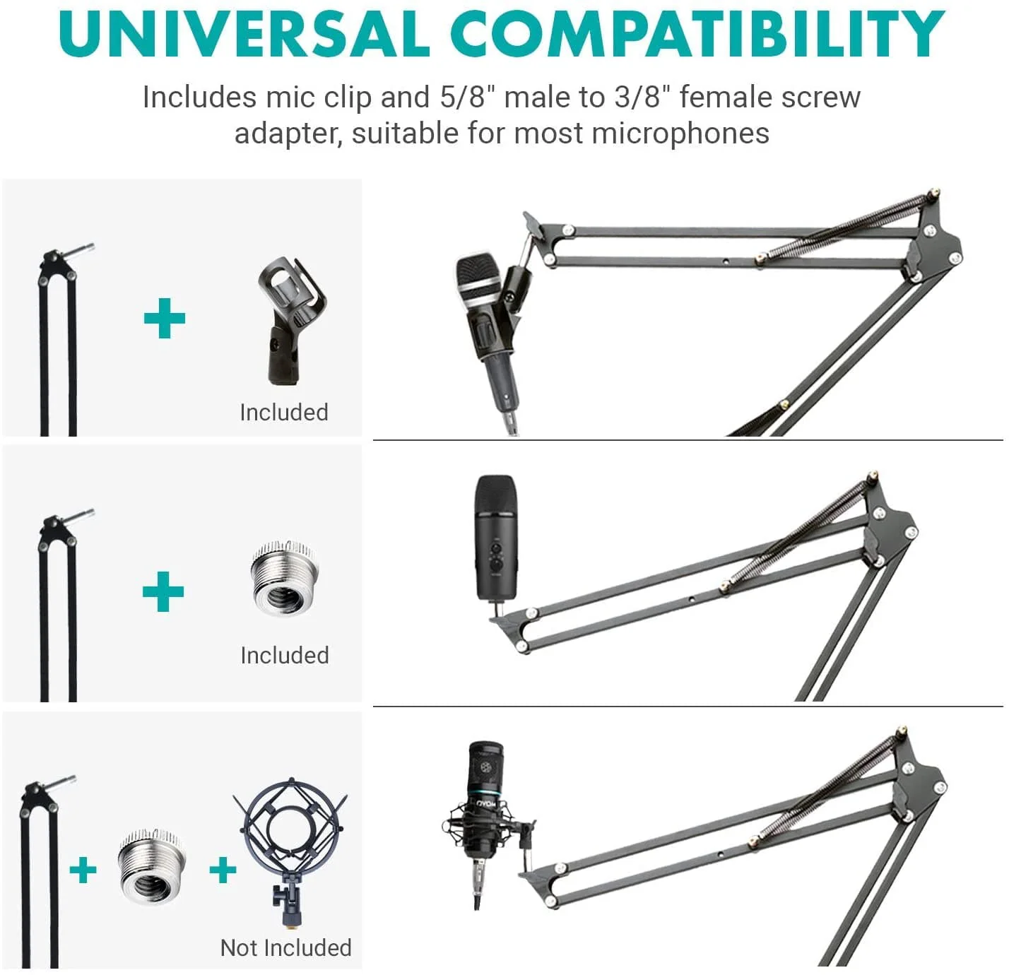 ASM-5 | Microphone Scissor Arm With Desk Clamp | Movo - Image 6