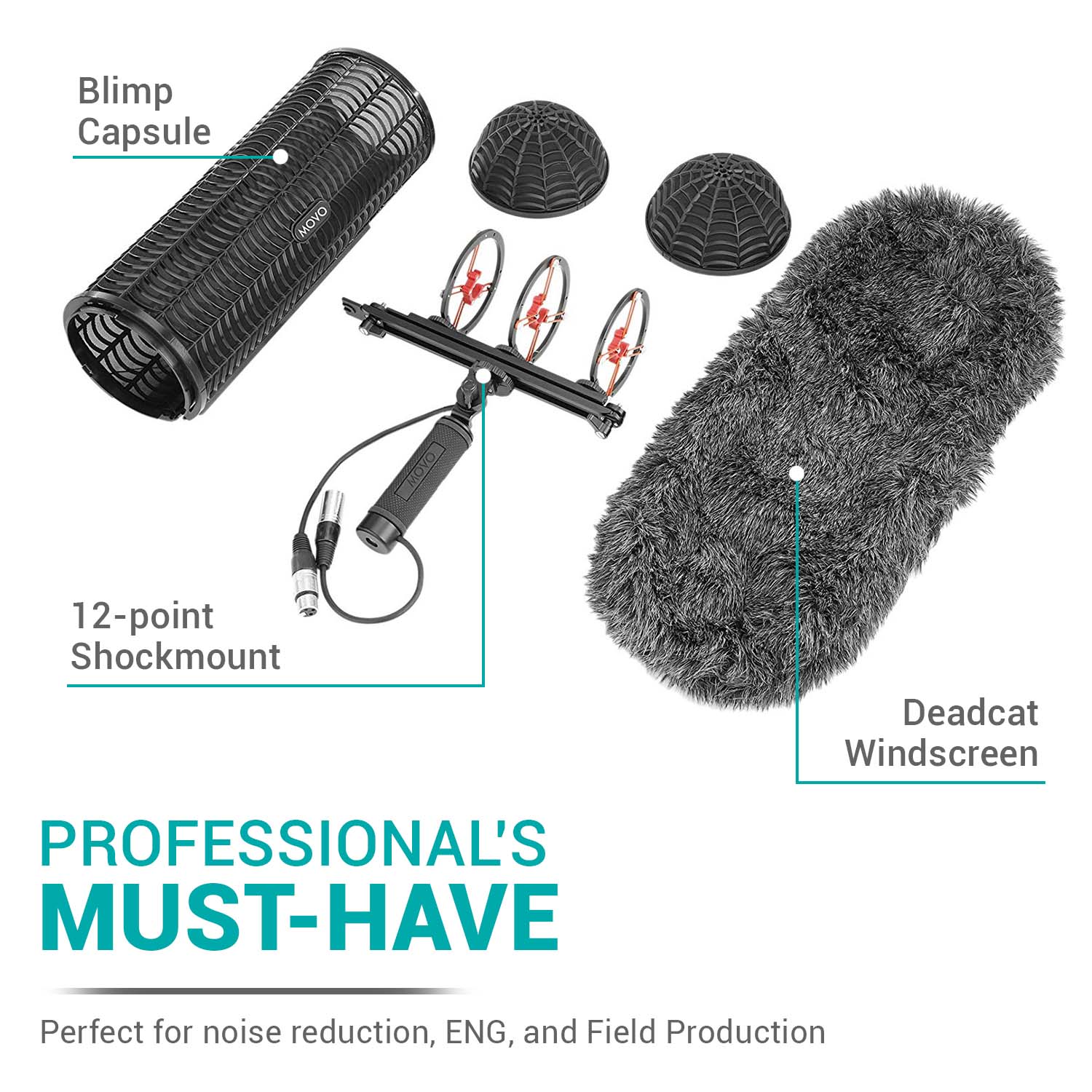 BWS1000 | Blimp Wind & Vibration Protection System | Movo - Image 2