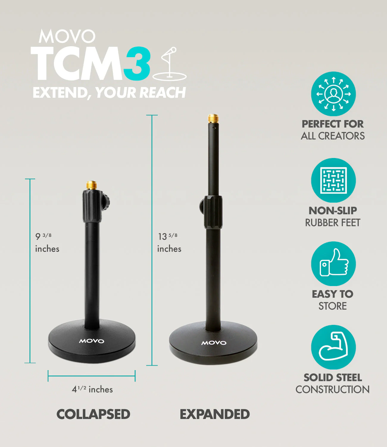 CastMic+ASM5 | XLR Podcasting Bundle with Boom Arm | Movo - Image 13
