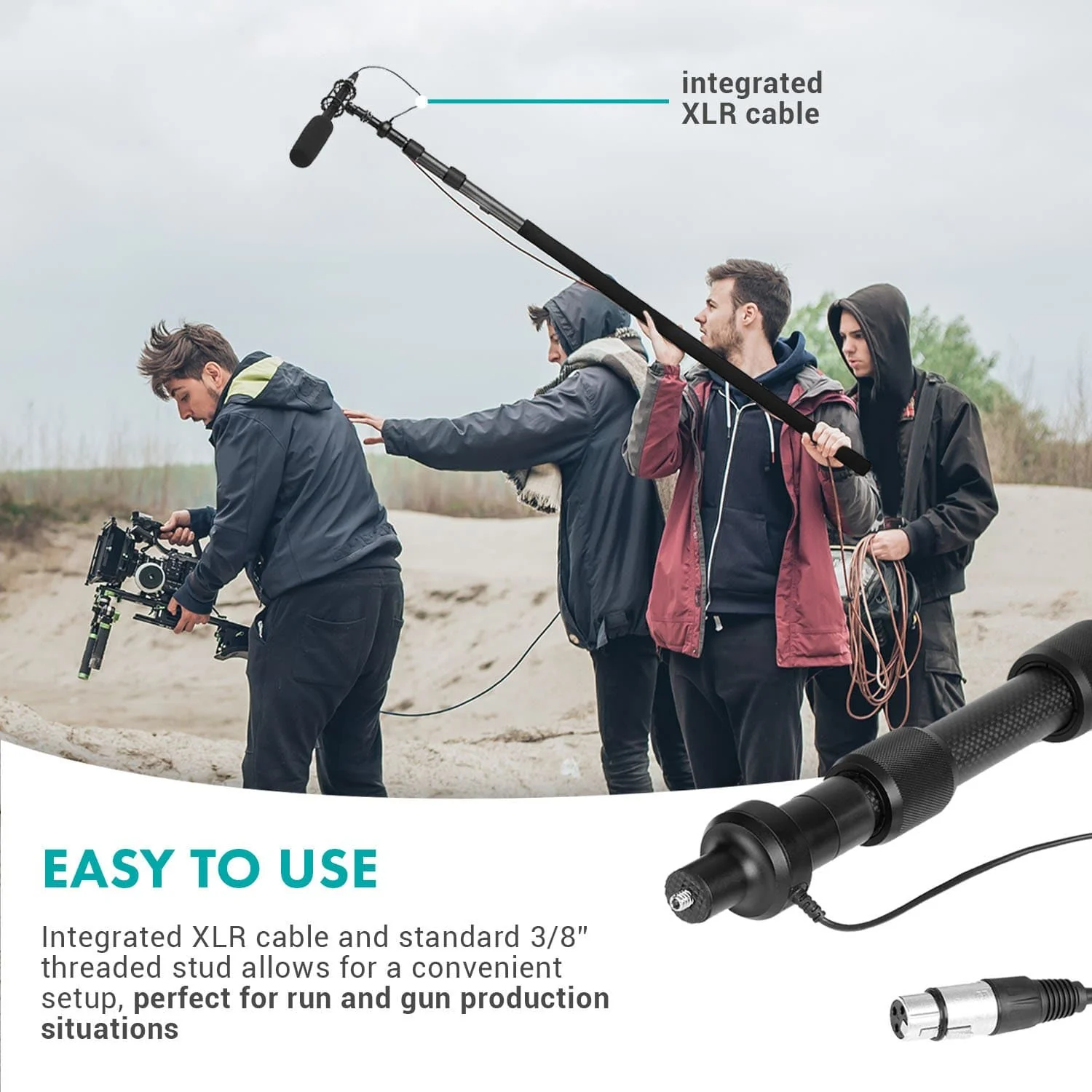 CMP-25 | Telescoping Microphone Boom Pole | Movo - Image 2