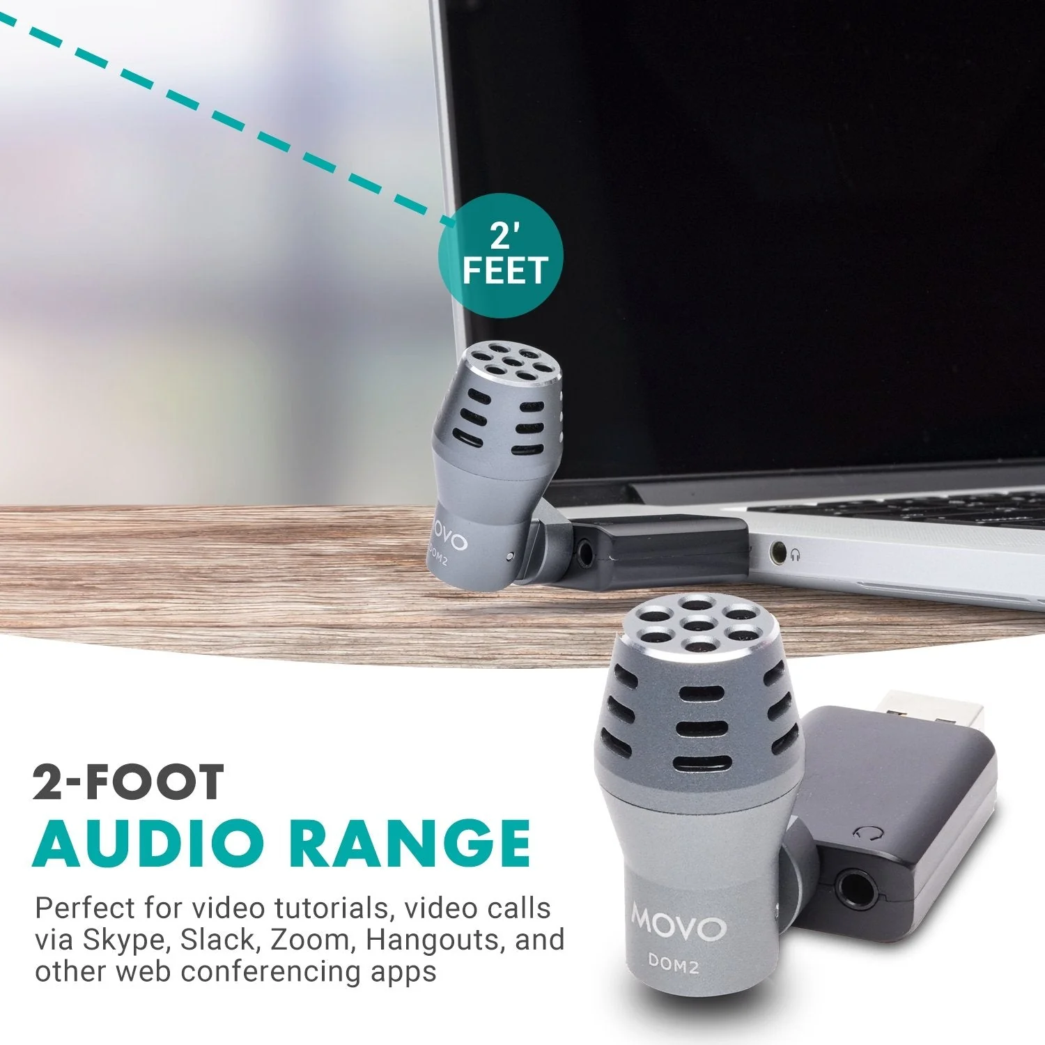 DOM2-USB | Mini Omnidirectional Microphone for PC and Mac | Movo - Image 3
