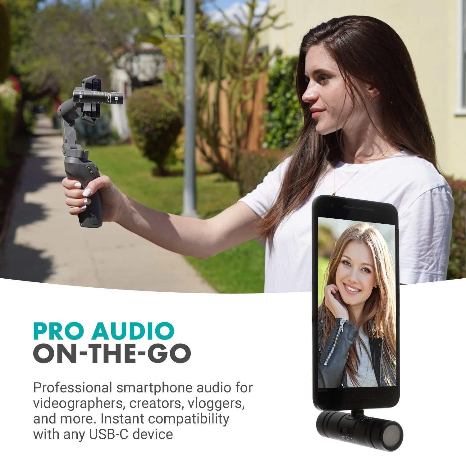 DoubleMic-UC | Dual Capsule Phone Microphone for USB-C Devices | Movo - Image 2