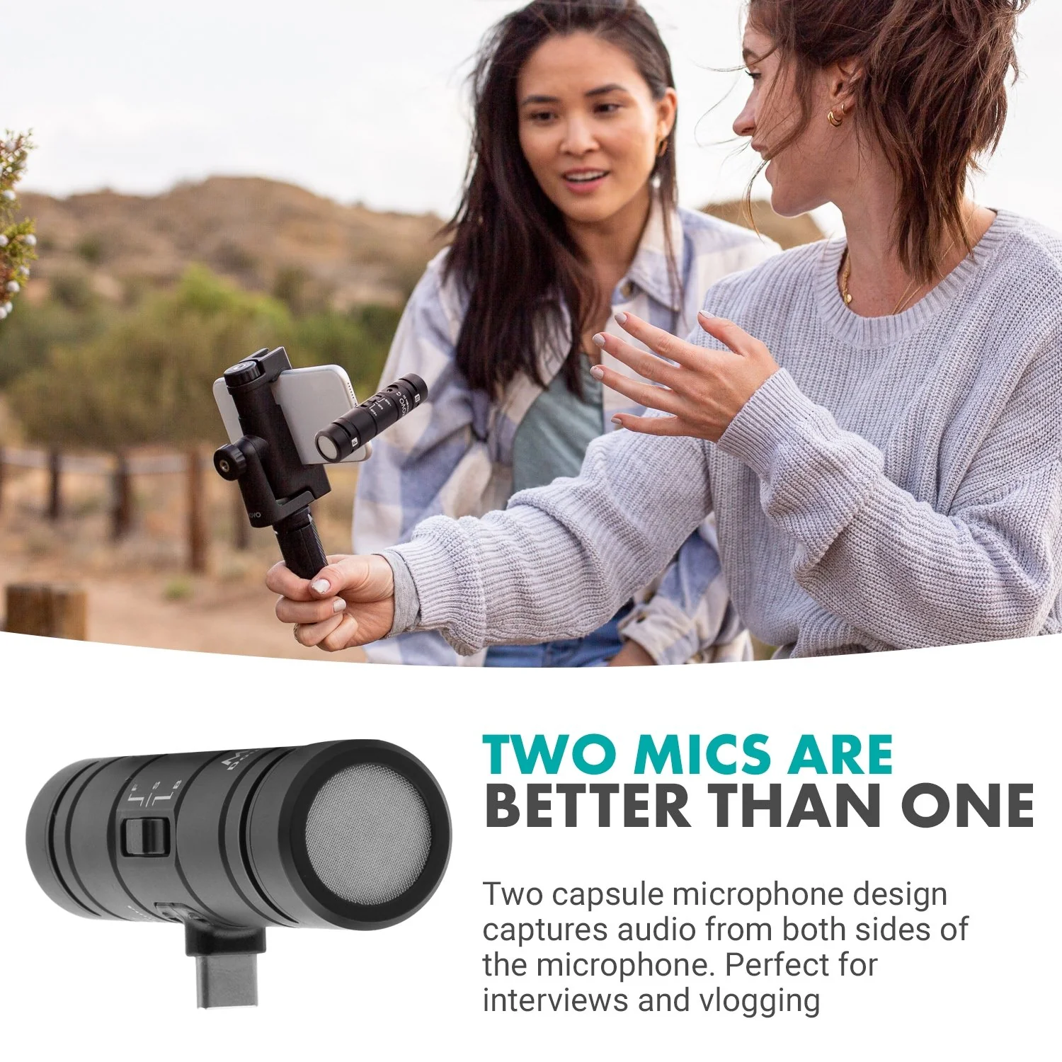 DoubleMic-UC | Dual Capsule Phone Microphone for USB-C Devices | Movo - Image 4