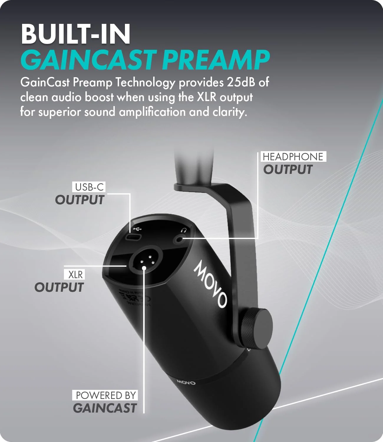UM6 | Dynamic XLR & USB-C Microphone | Movo - Image 5