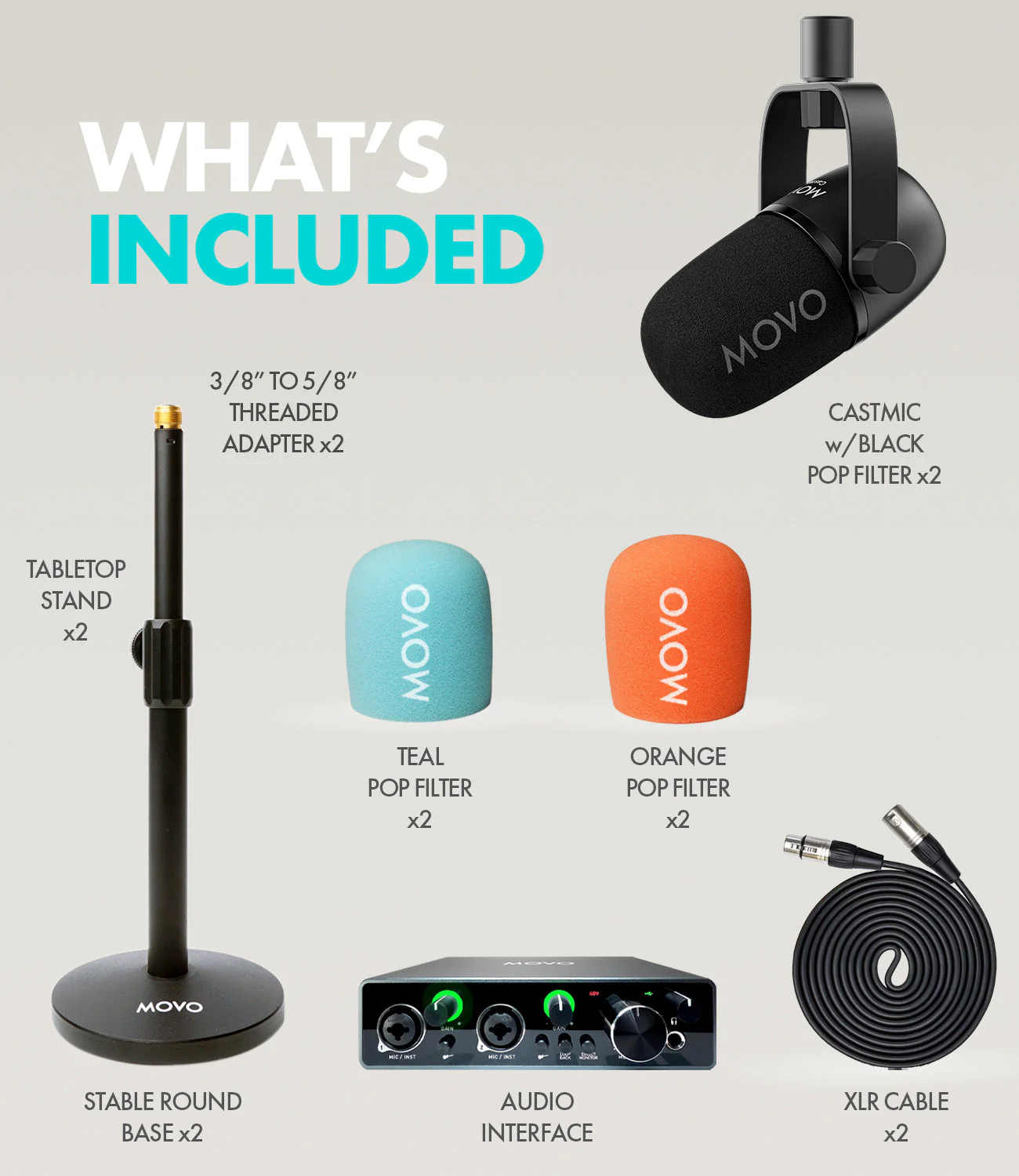 MDX-1+CastMic | Dynamic XLR Microphone Kit | Movo - Image 16