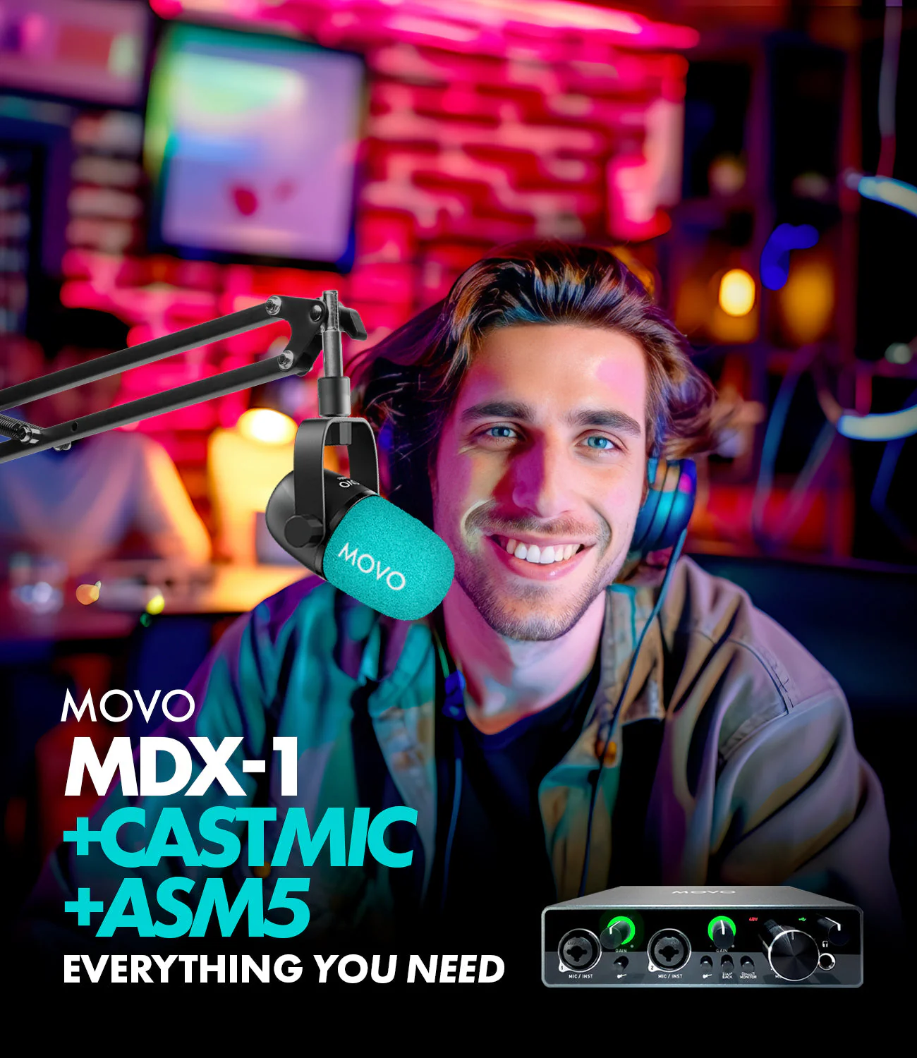 MDX-1+CastMic | Dynamic XLR Microphone Kit | Movo - Image 2