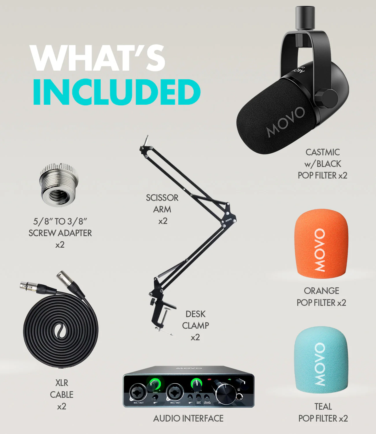 MDX-1+CastMic | Dynamic XLR Microphone Kit | Movo - Image 7