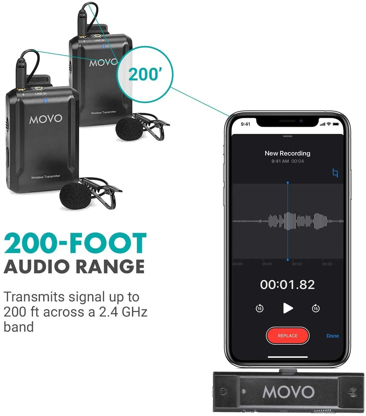 EDGE-DI-DUO | Dual Wireless Microphone System for iPhone | Movo - Image 7