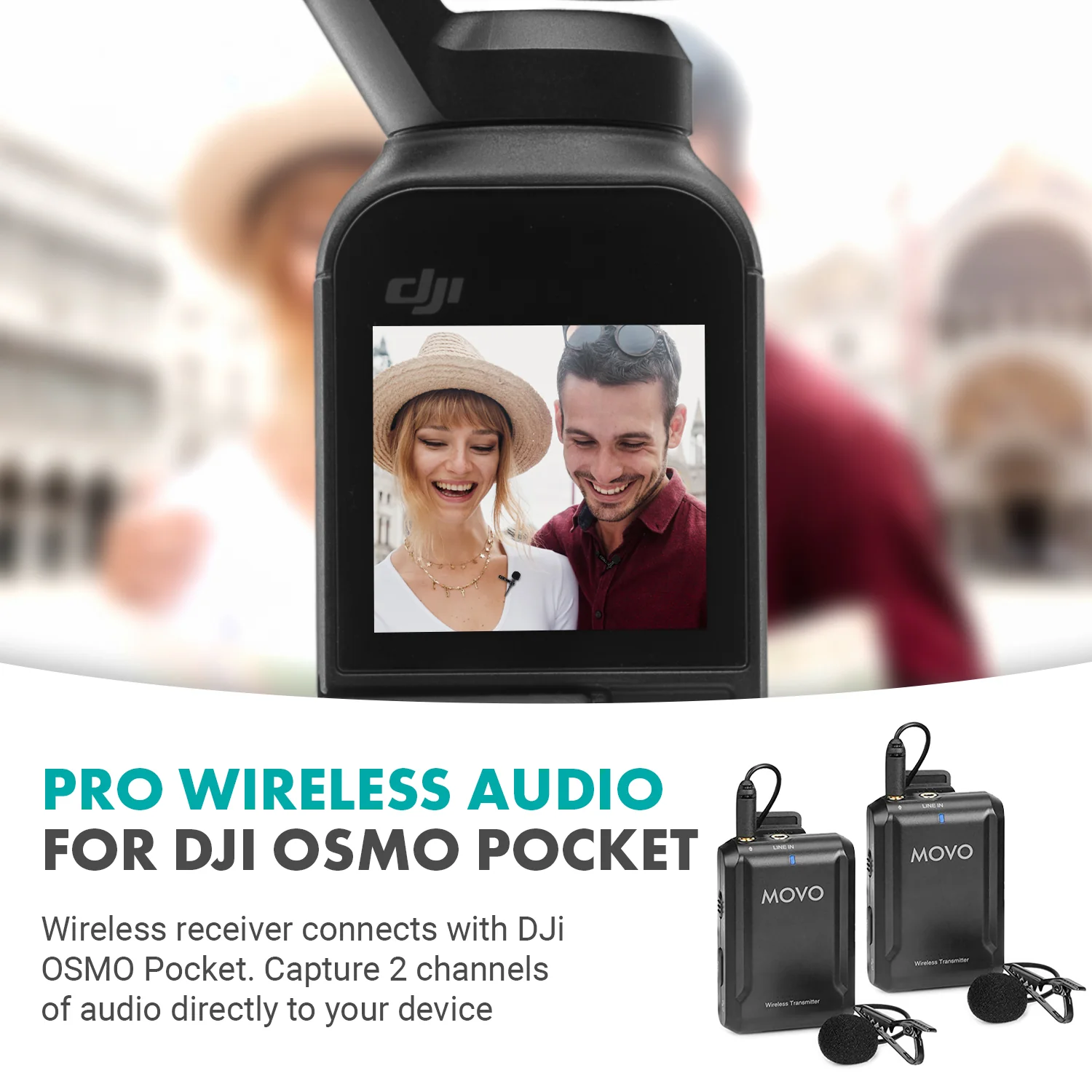 EDGE-OP-DUO | Dual Lavalier Microphone System for DJi OSMO Pocket | Movo - Image 2