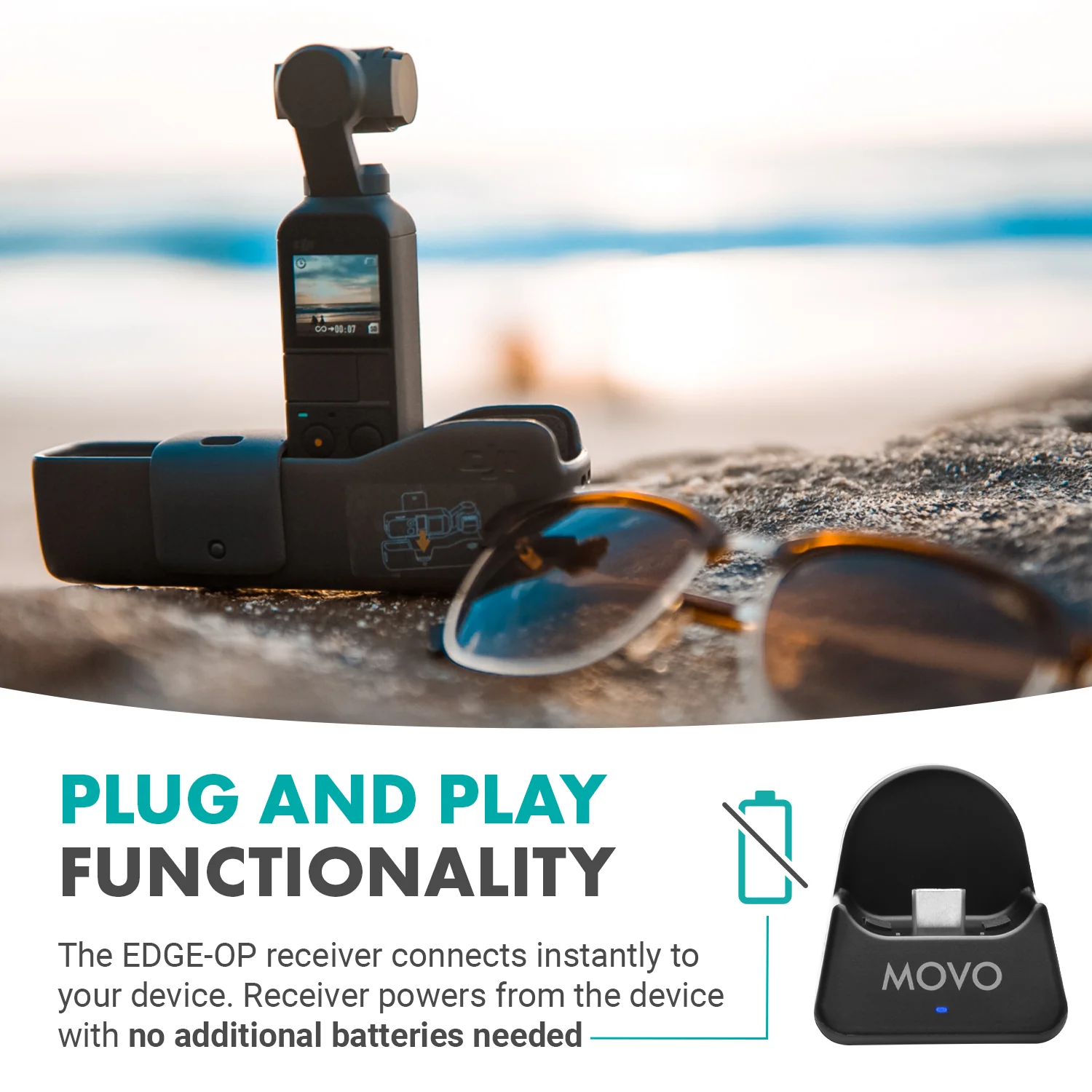 EDGE-OP | Wireless Lapel Mic System for Osmo Pocket 1 & 2 | Movo - Image 5