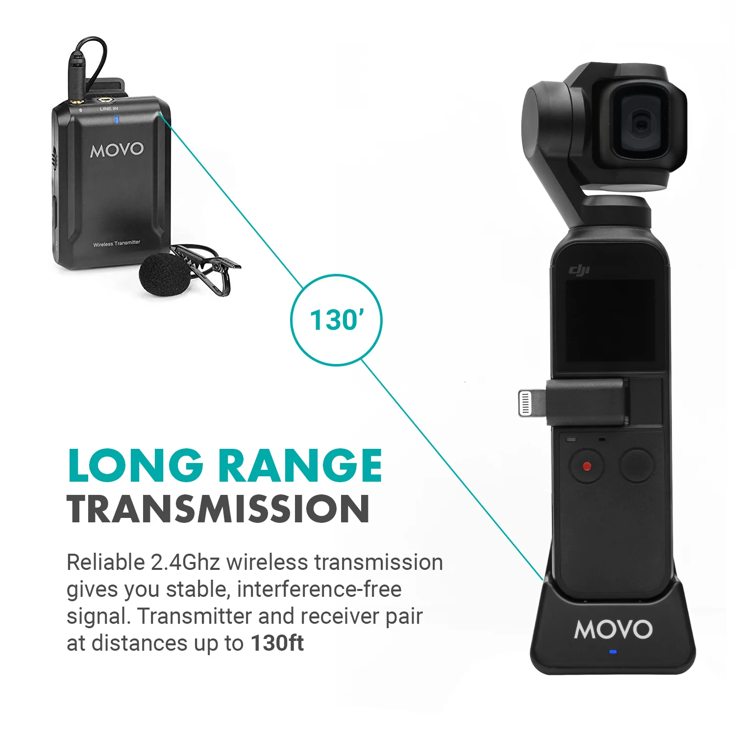 EDGE-OP | Wireless Lapel Mic System for Osmo Pocket 1 & 2 | Movo - Image 6