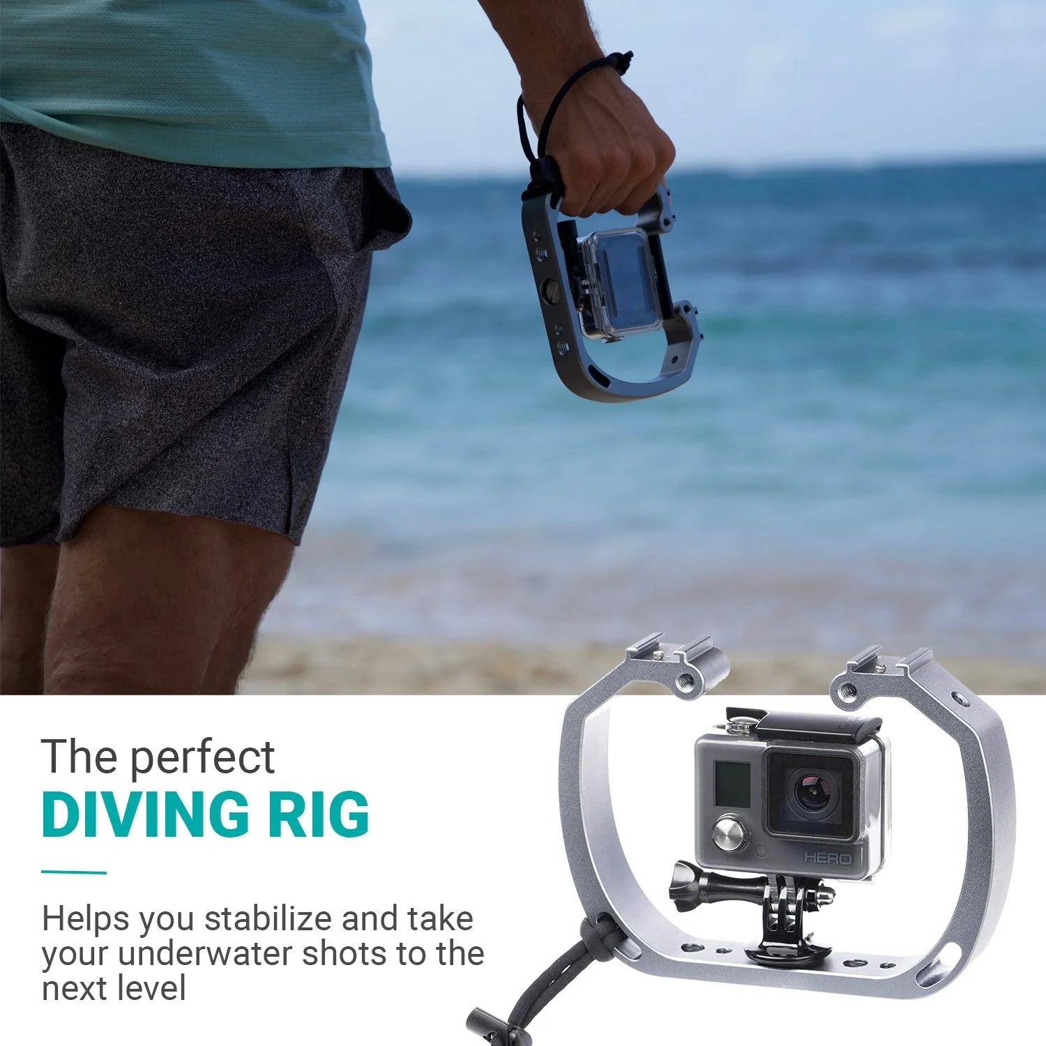 GB-U70 | Underwater Diving GoPro Rig | Movo - Image 2