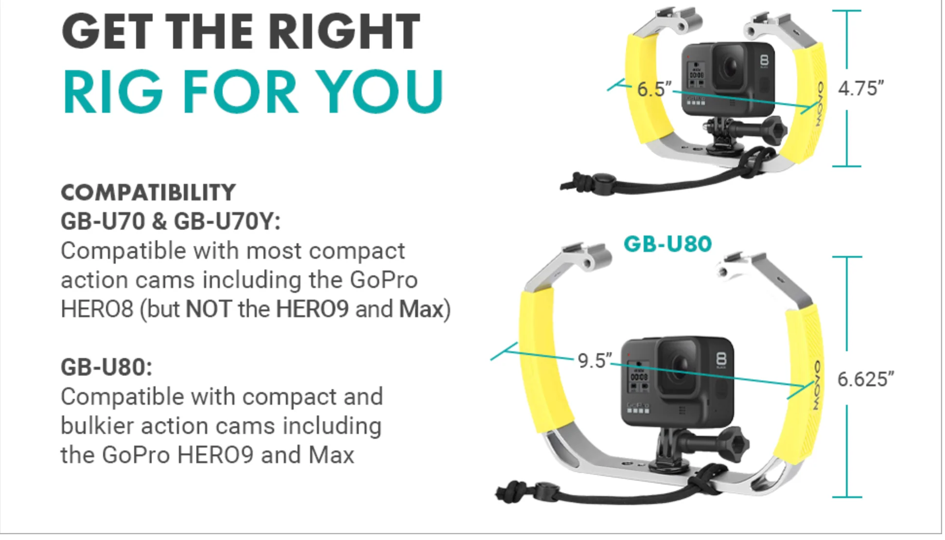GB-U80 | Underwater GoPro Diving Mount | Movo - Image 2