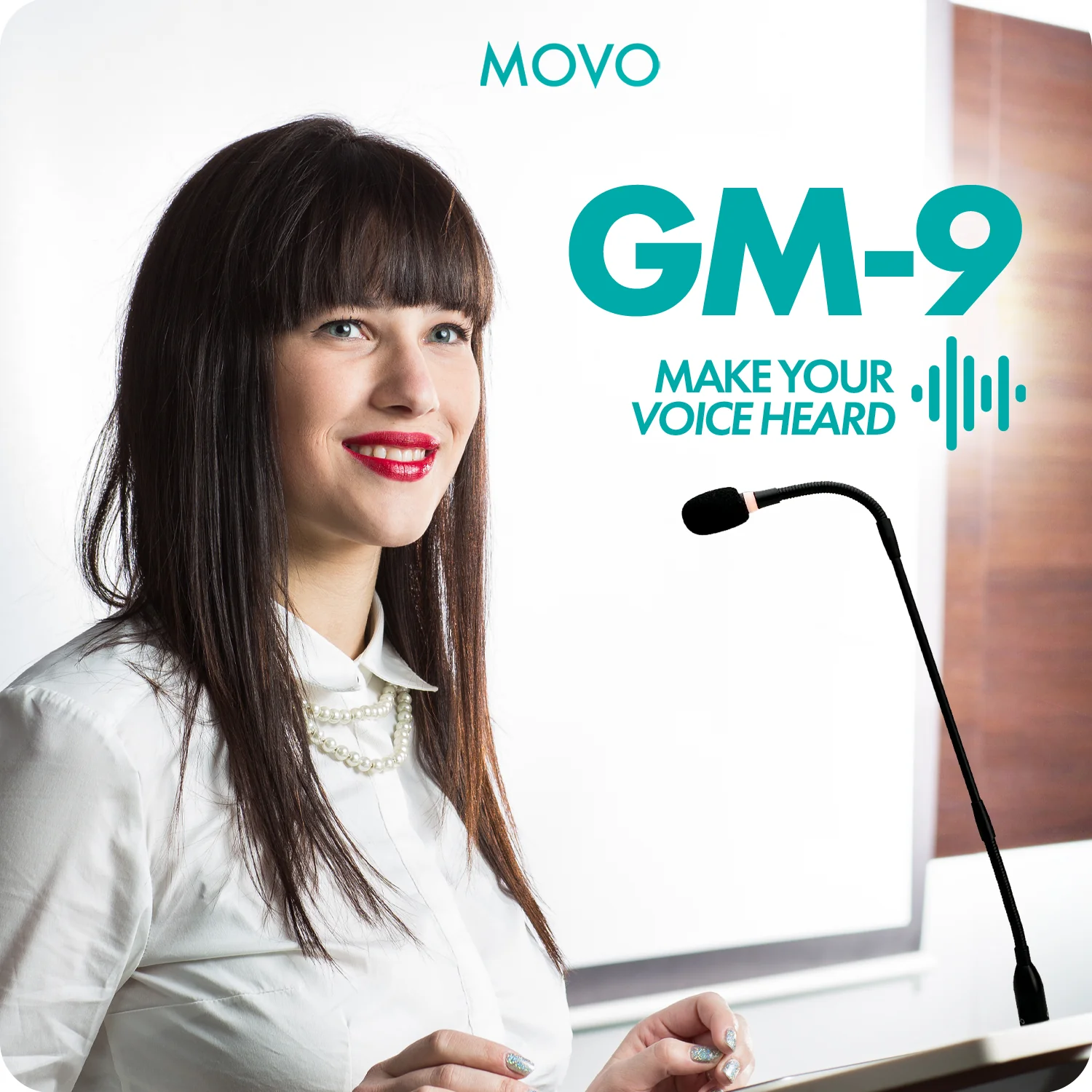 GM-9 | Professional XLR Gooseneck Microphone Podium Mic | Movo - Image 2