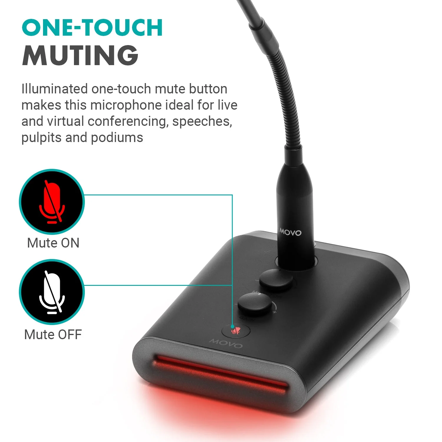 GM-7 | USB Gooseneck Microphone | Movo - Image 7