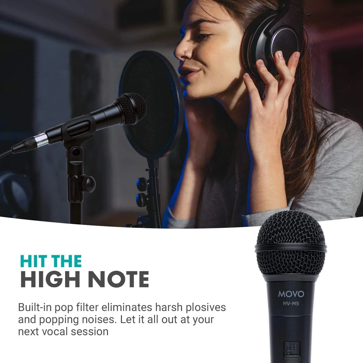HV-M5 | Dynamic Cardioid Vocal Microphone | Movo - Image 2