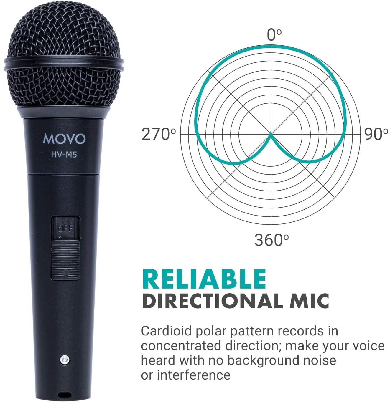 HV-M5 | Dynamic Cardioid Vocal Microphone | Movo - Image 3