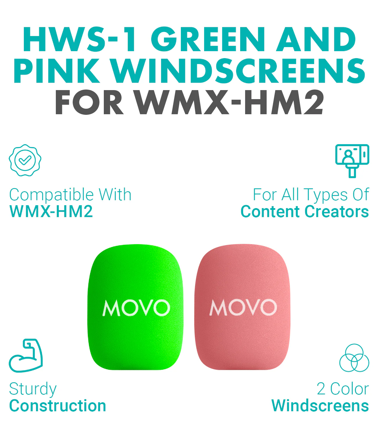 HWS | Colorful Foam Covers for Mic Handle | Movo - Image 7
