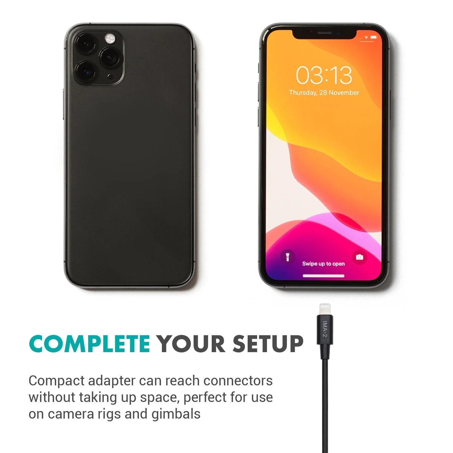IMA-2 | 3.5mm TRS Microphone Dongle Cable to Lightning | Movo - Image 3