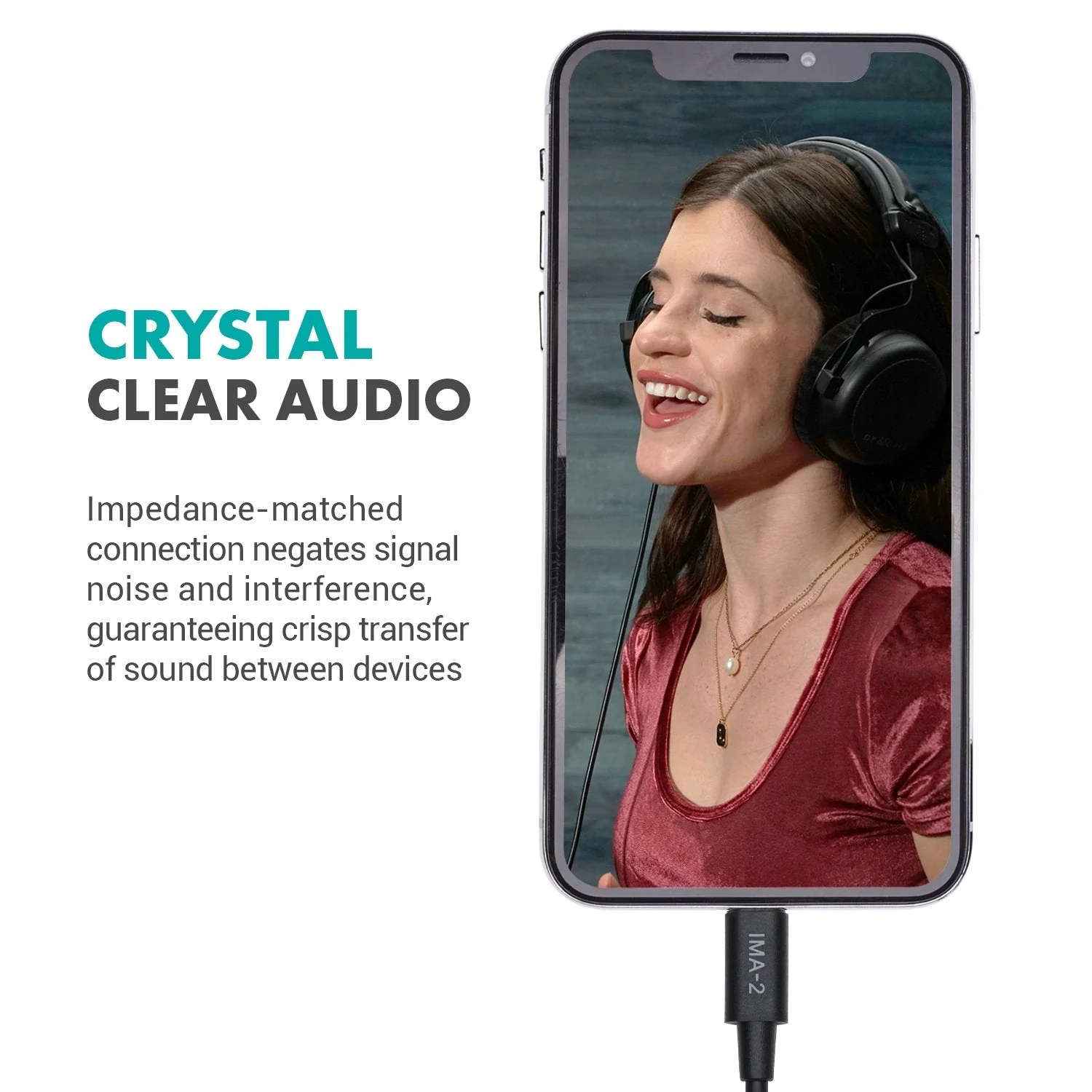 IMA-2 | 3.5mm TRS Microphone Dongle Cable to Lightning | Movo - Image 4