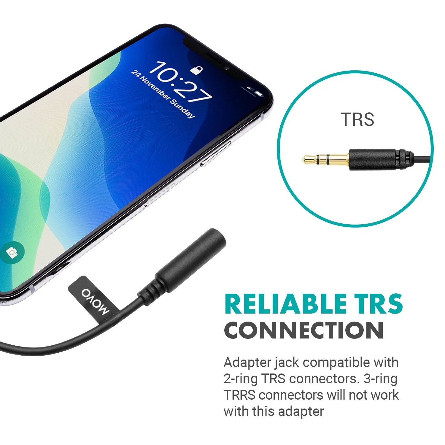 IMA-2 | 3.5mm TRS Microphone Dongle Cable to Lightning | Movo - Image 5