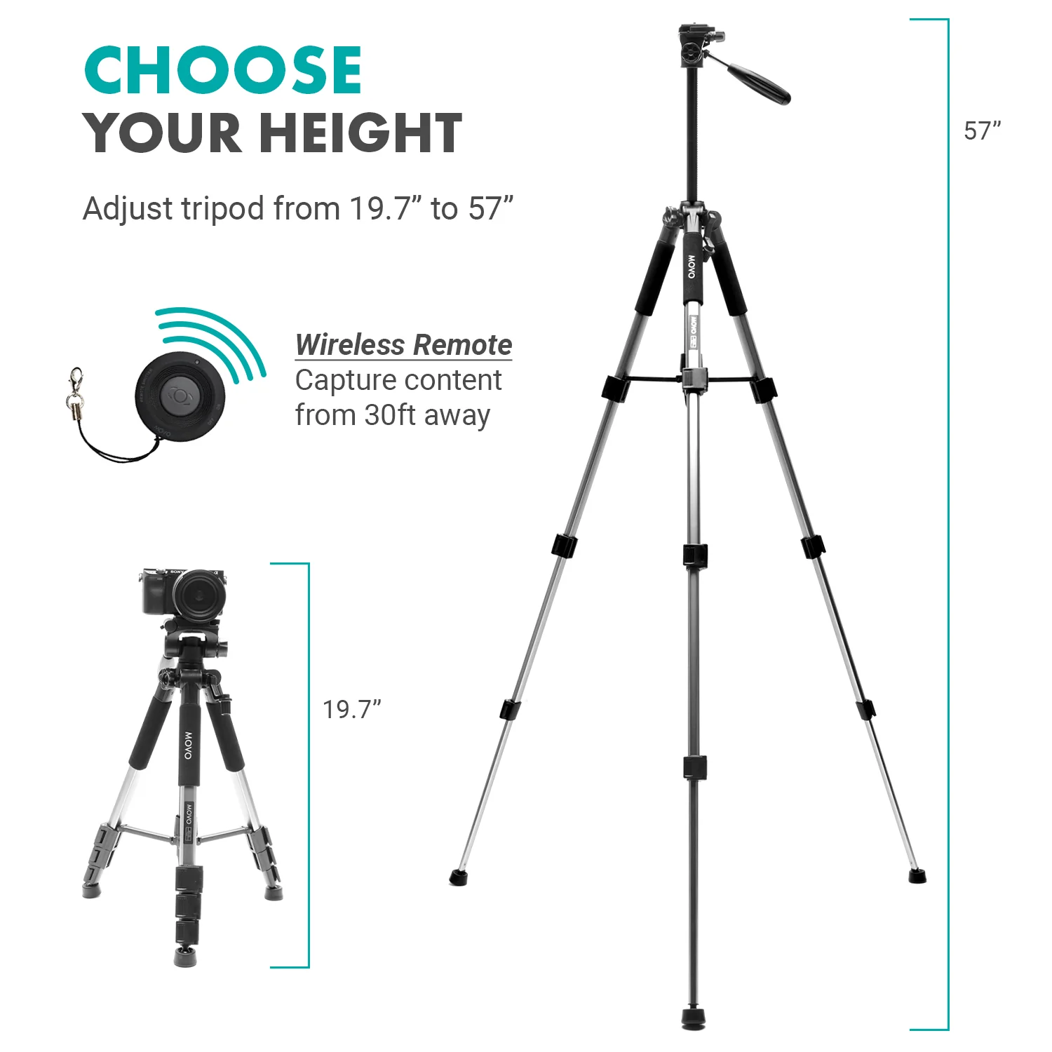 iVlogger+MV-T5 | Smartphone Vlogging Kit with Fullsize Tripod | Movo - Image 3