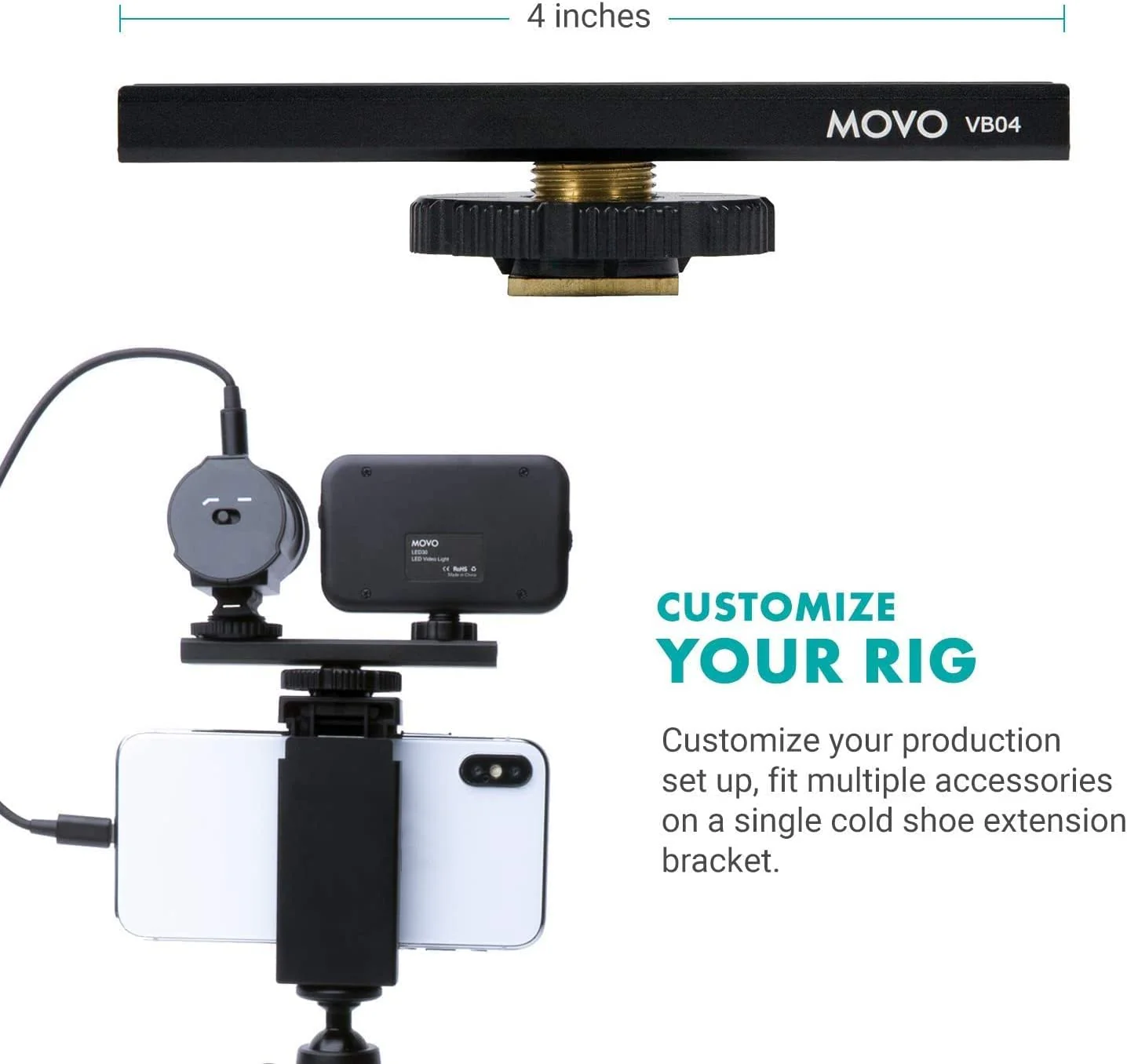 iVlogger+MV-T5 | Smartphone Vlogging Kit with Fullsize Tripod | Movo - Image 8