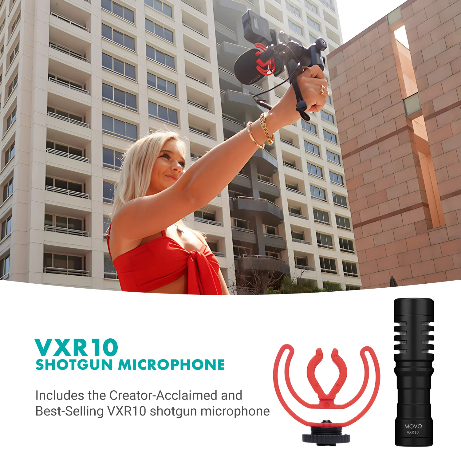 iVlogger-PRO+ MV-T5| Premium Vlogging Kit with Fullsize Tripod | Movo - Image 3