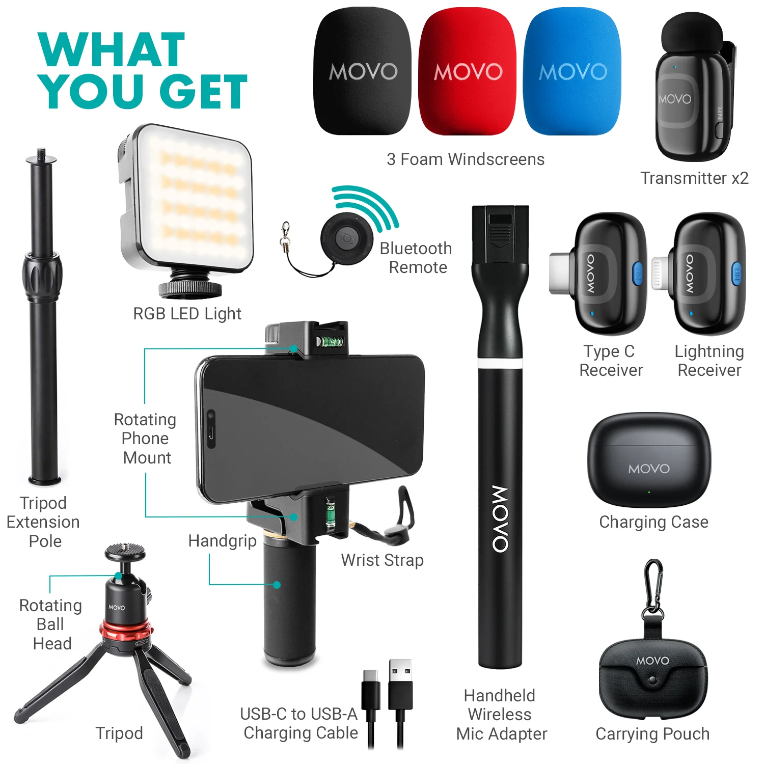 iVlogger-PRO-Wireless | Smartphone Video Kit | Movo - Image 14