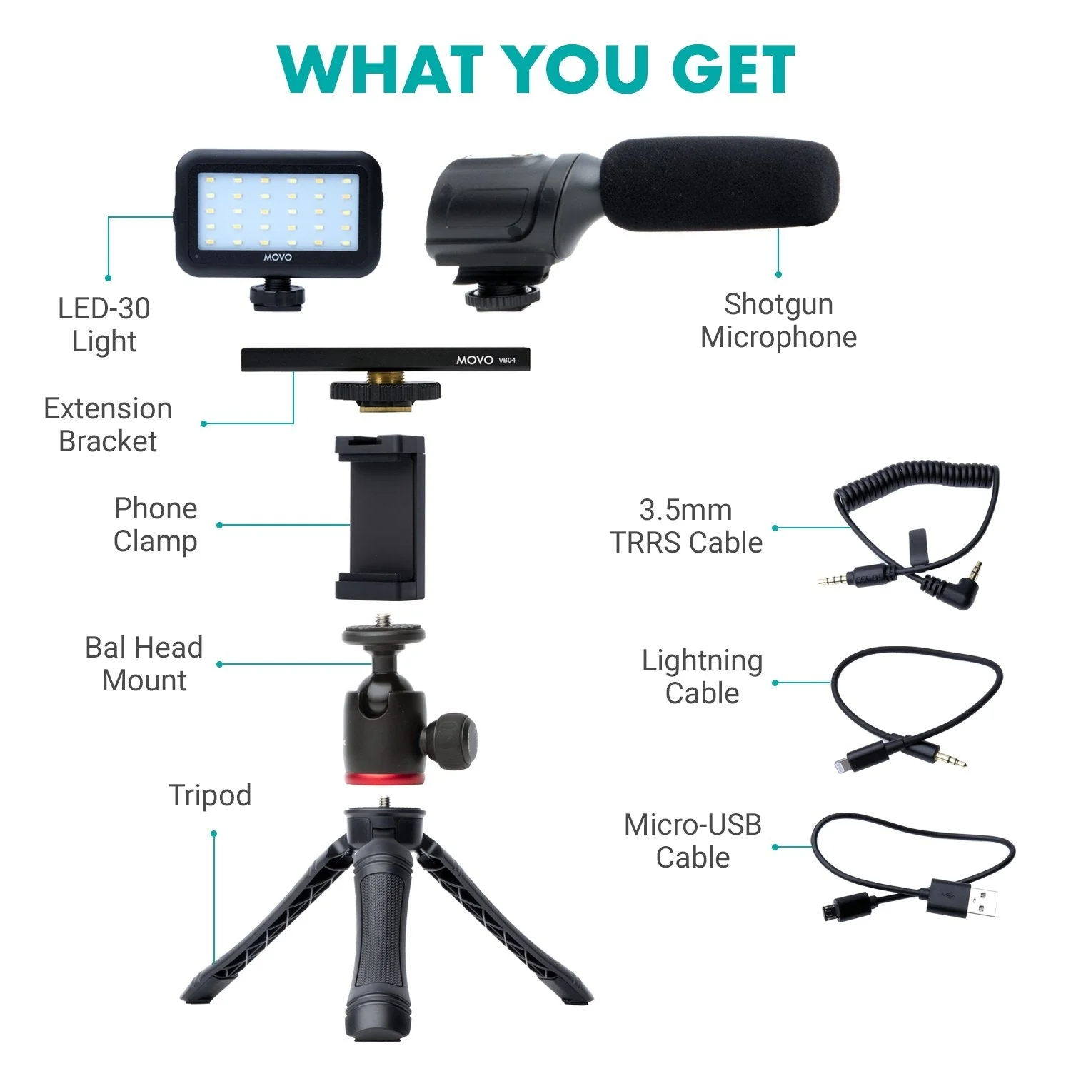 iVlogger | Smartphone Video Kit | Movo - Image 3