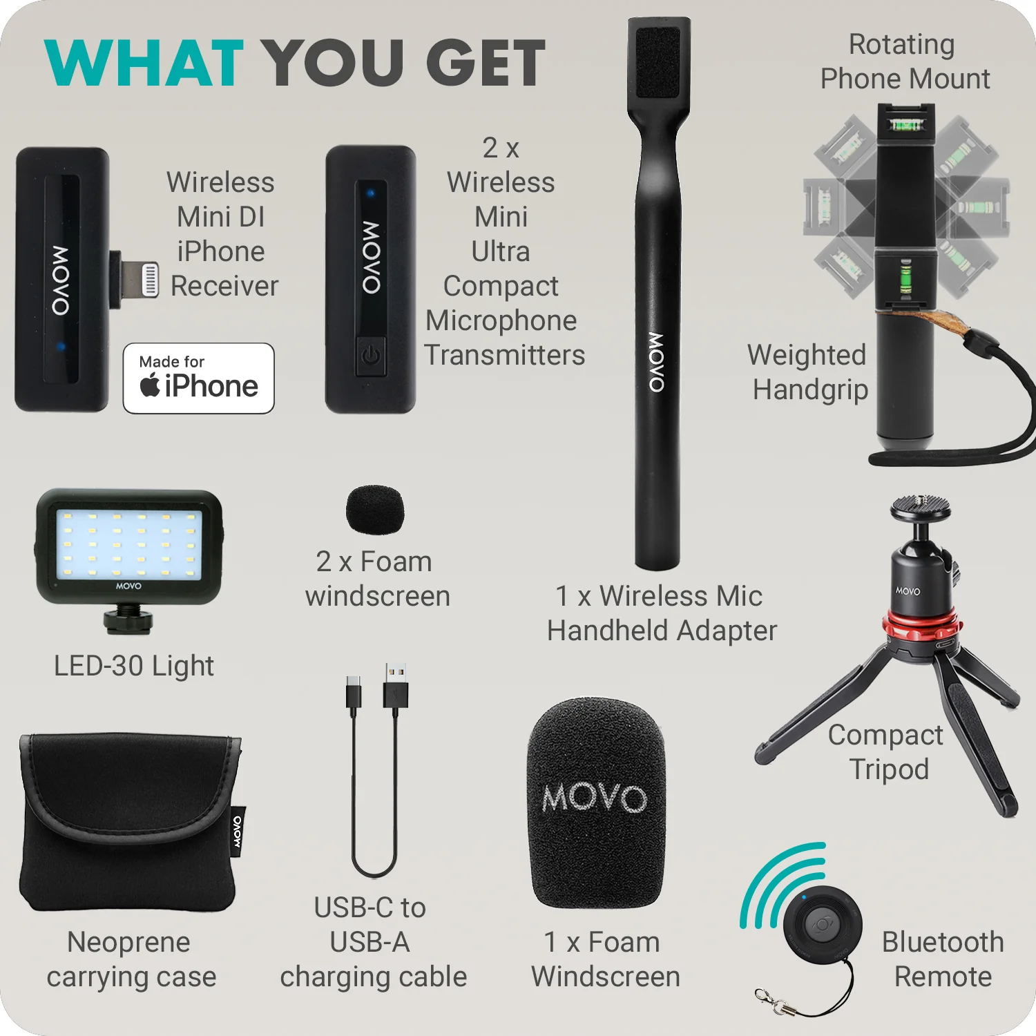 iVlogger-Wireless | Wireless Vlogging Kit | Movo - Image 7