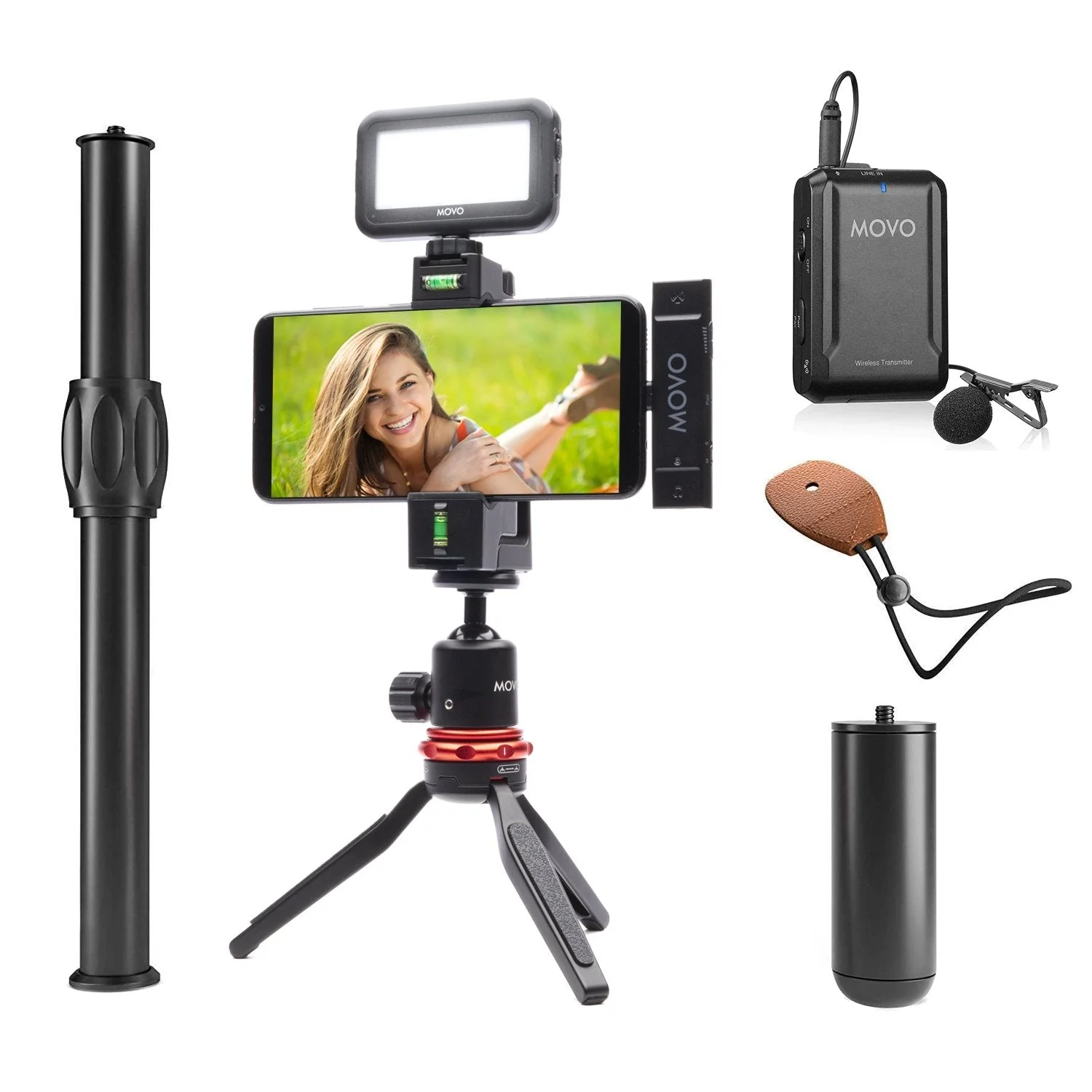 iVlogW1C | USB-C Vlogging Kit with Mic, LED Light, Tripod | Movo
