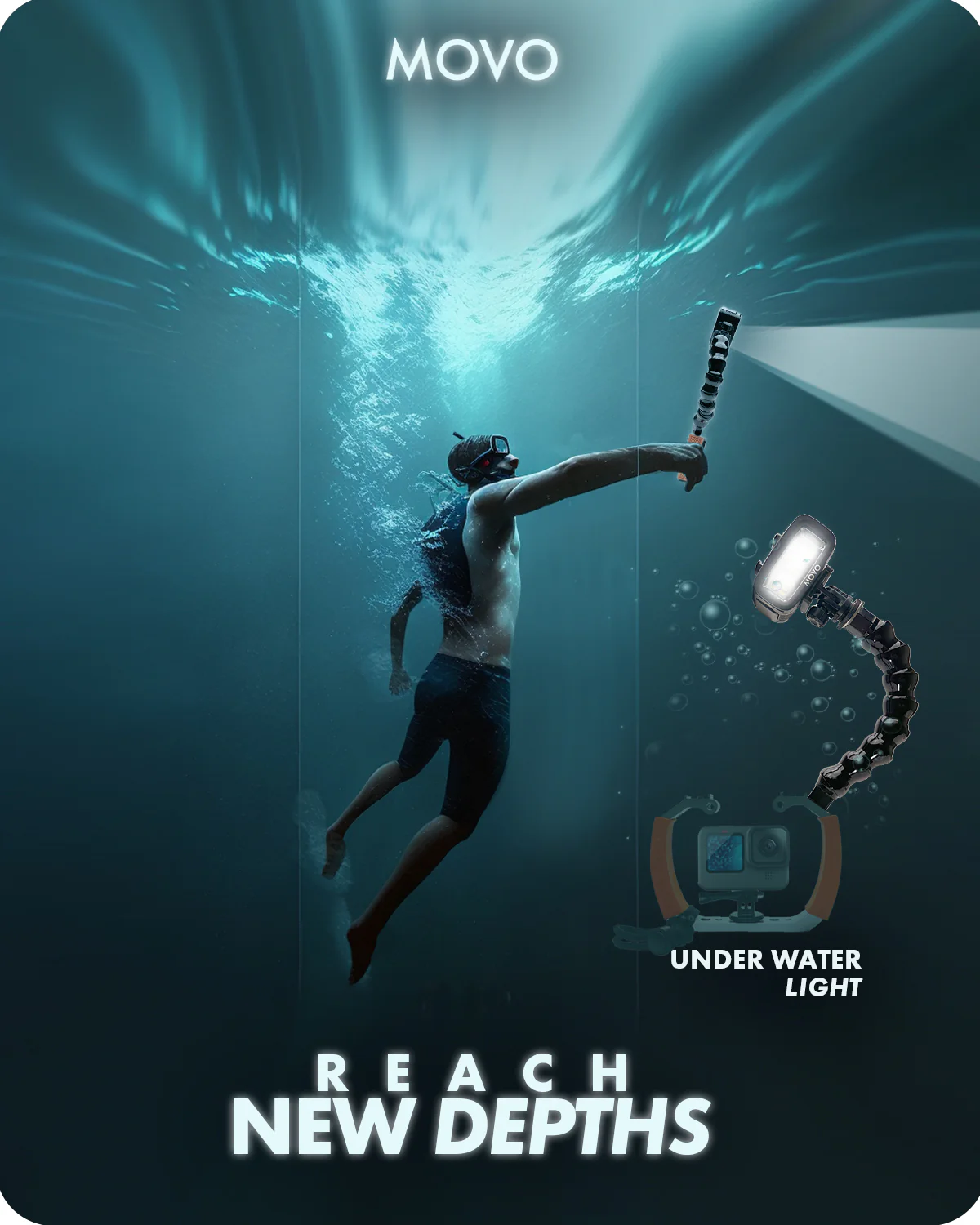 LED-WPT | Underwater LED Light with Arm Extension | Movo - Image 2