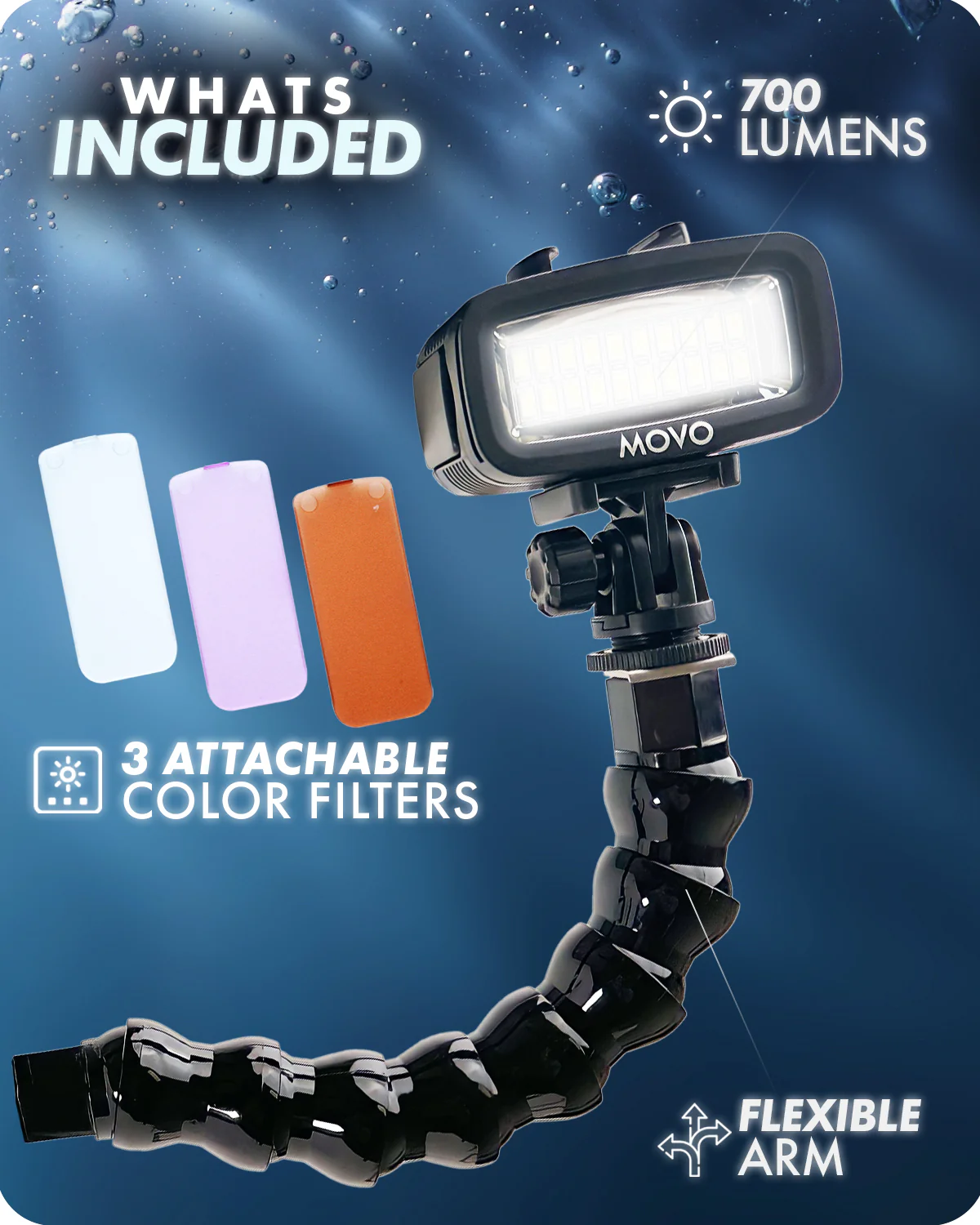 LED-WPT | Underwater LED Light with Arm Extension | Movo - Image 5