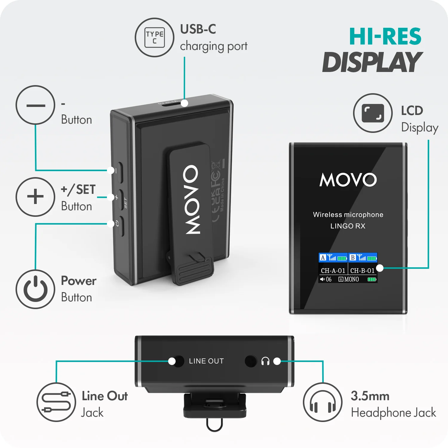 LINGO DUO | Wireless Lavalier Microphone | Movo - Image 5