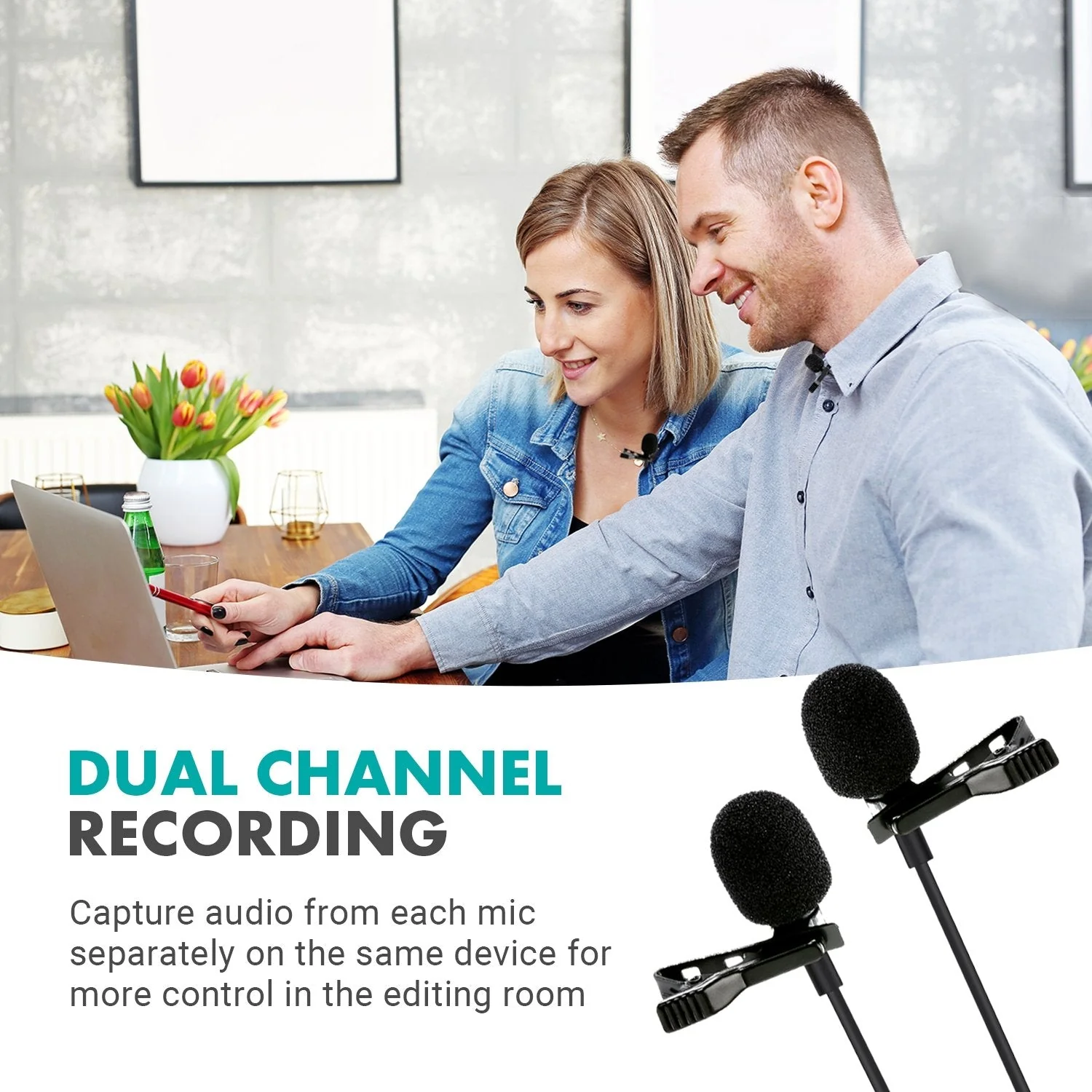 LMS-2 | Dual Channel Wired Microphone Kit | Movo - Image 3