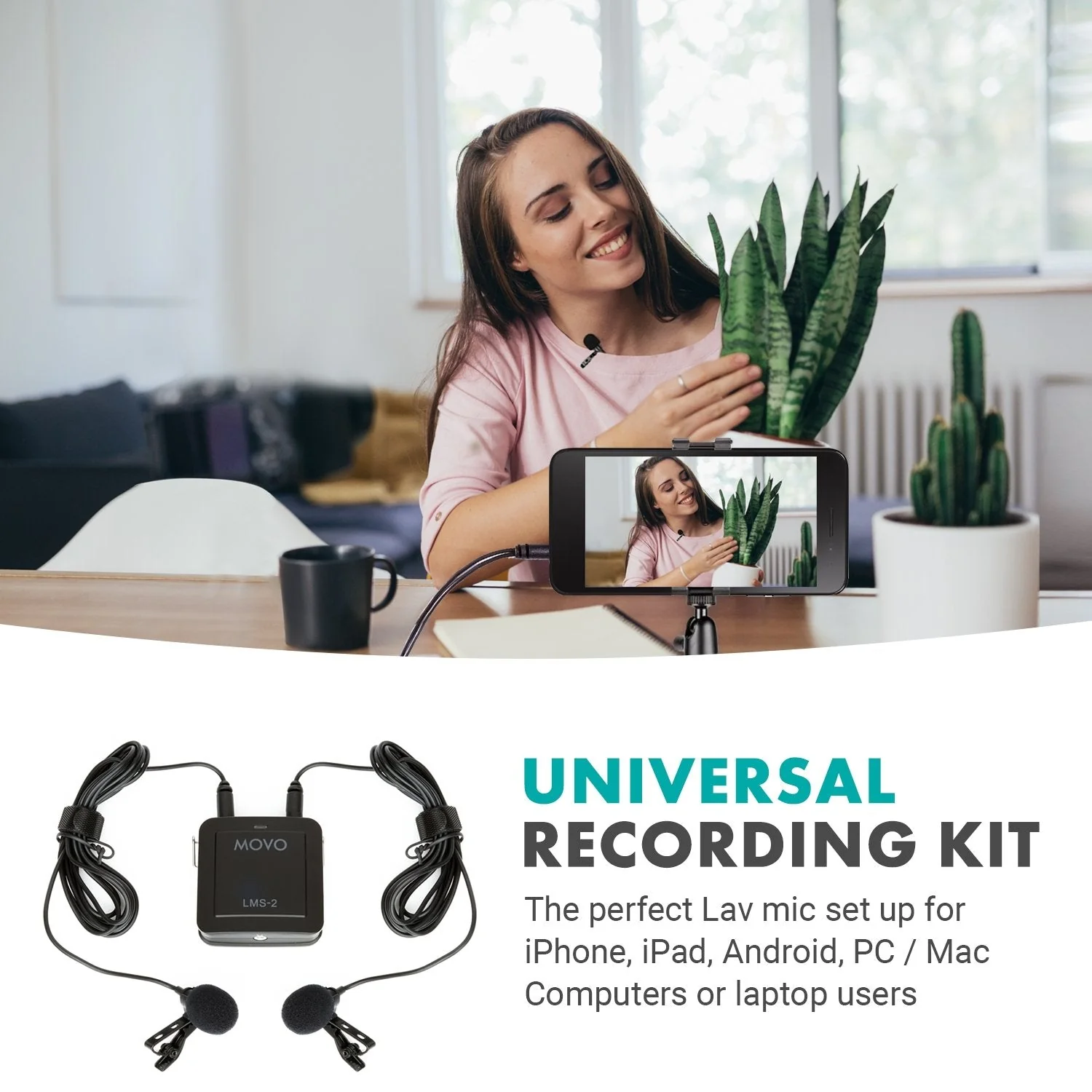 LMS-2 | Dual Channel Wired Microphone Kit | Movo - Image 7
