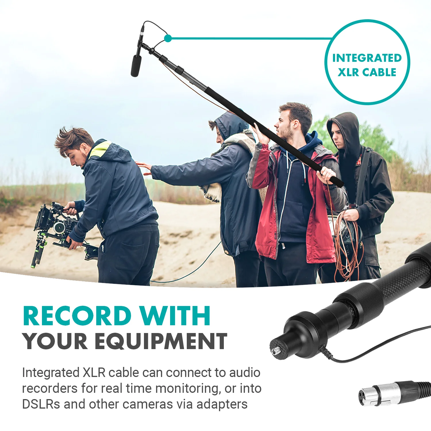 BYPB25+BYPVM1000 | Shotgun Mic with Boom Pole Kit | Movo - Image 4