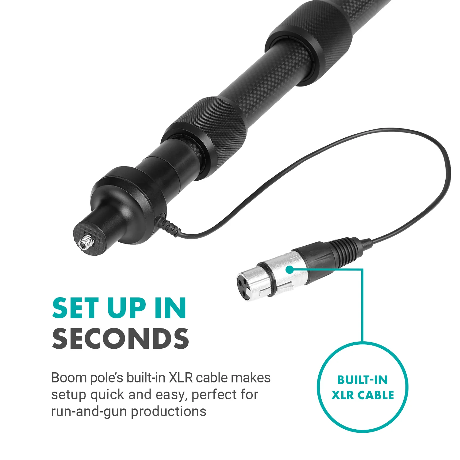 BYPB25+BYPVM1000 | Shotgun Mic with Boom Pole Kit | Movo - Image 5