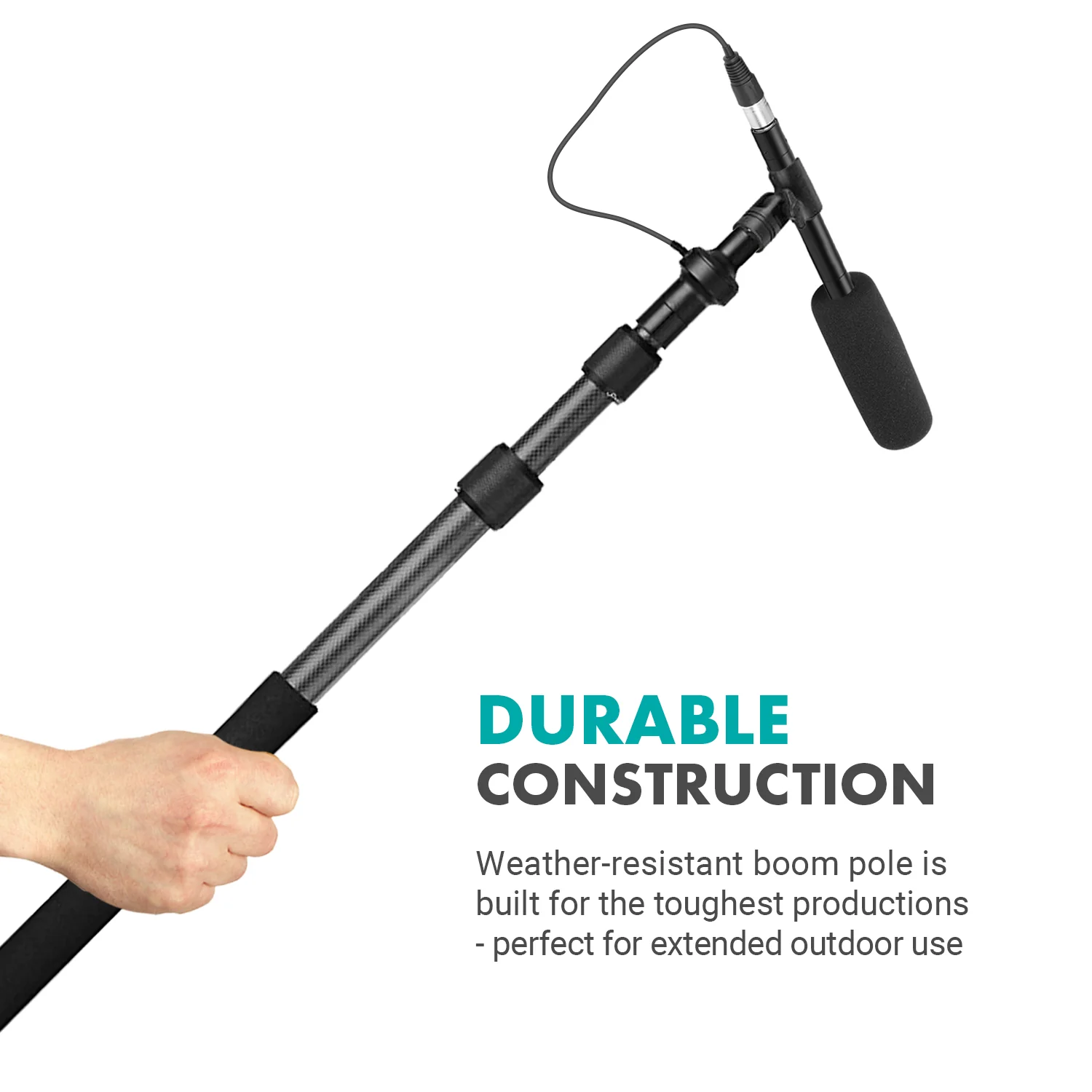 BYPB25+BYPVM1000 | Shotgun Mic with Boom Pole Kit | Movo - Image 7