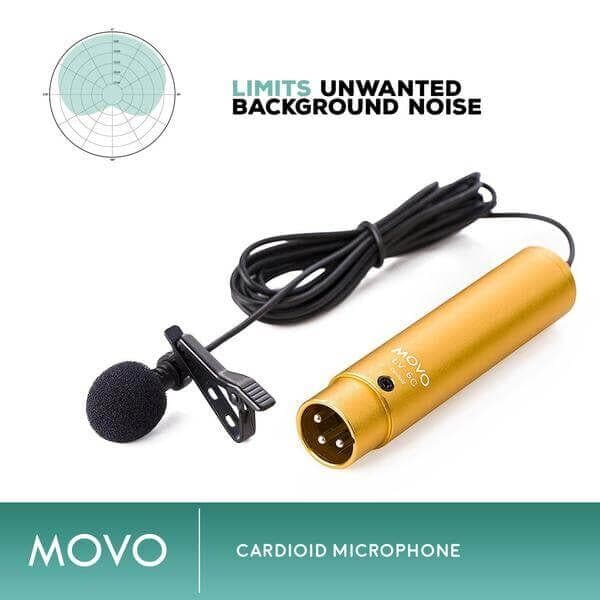 LV-6C | Pro-Grade Cardioid XLR Lavalier Condenser Microphone | Movo - Image 2