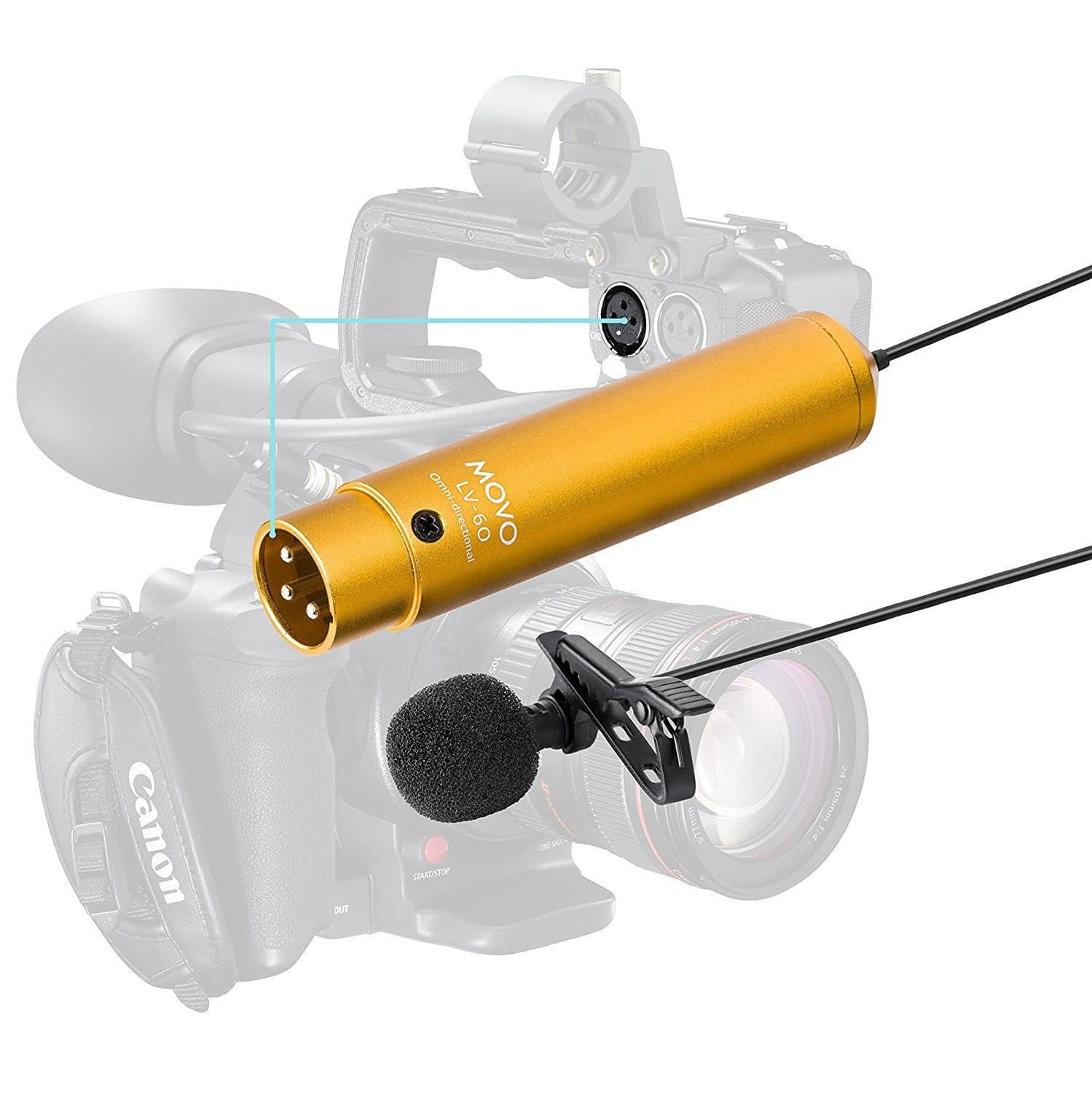 LV-60 | Omnidirectional Lavalier Pro Microphone | Movo - Image 4