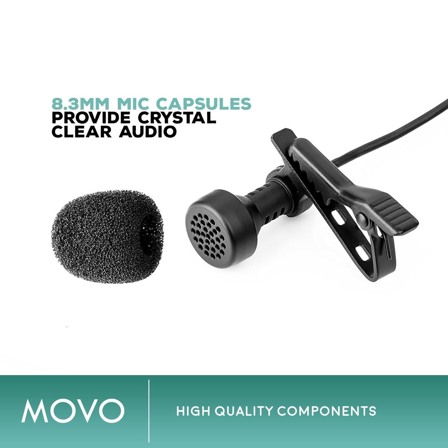 LV-6 | Omidirectional & Cardioid XLR Lavalier Microphone Set | Movo - Image 4
