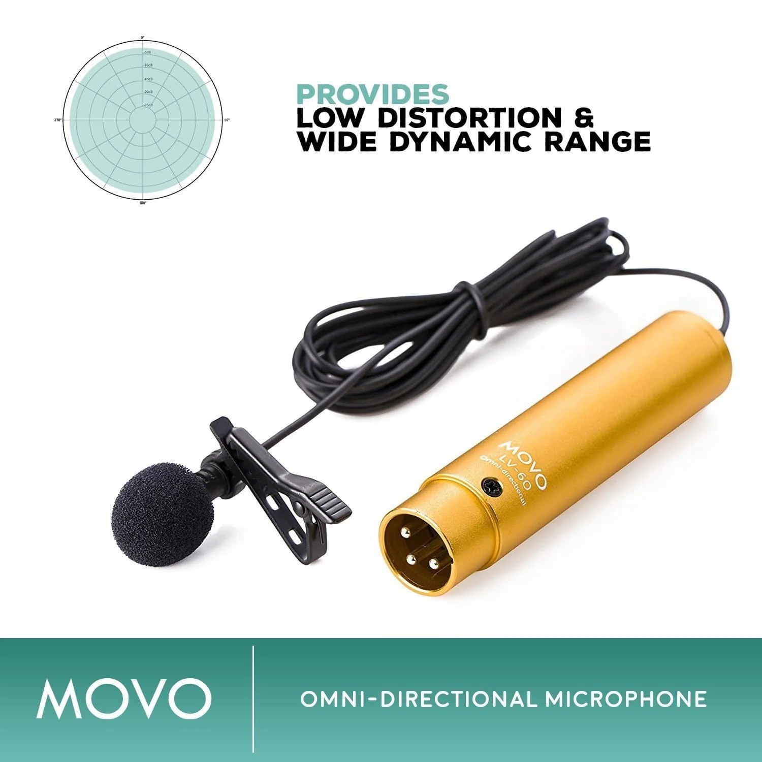 LV-6 | Omidirectional & Cardioid XLR Lavalier Microphone Set | Movo - Image 6