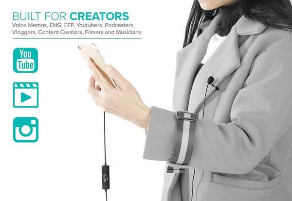 LV1-DI | Lightning iPhone Lavalier Microphone | Movo - Image 4