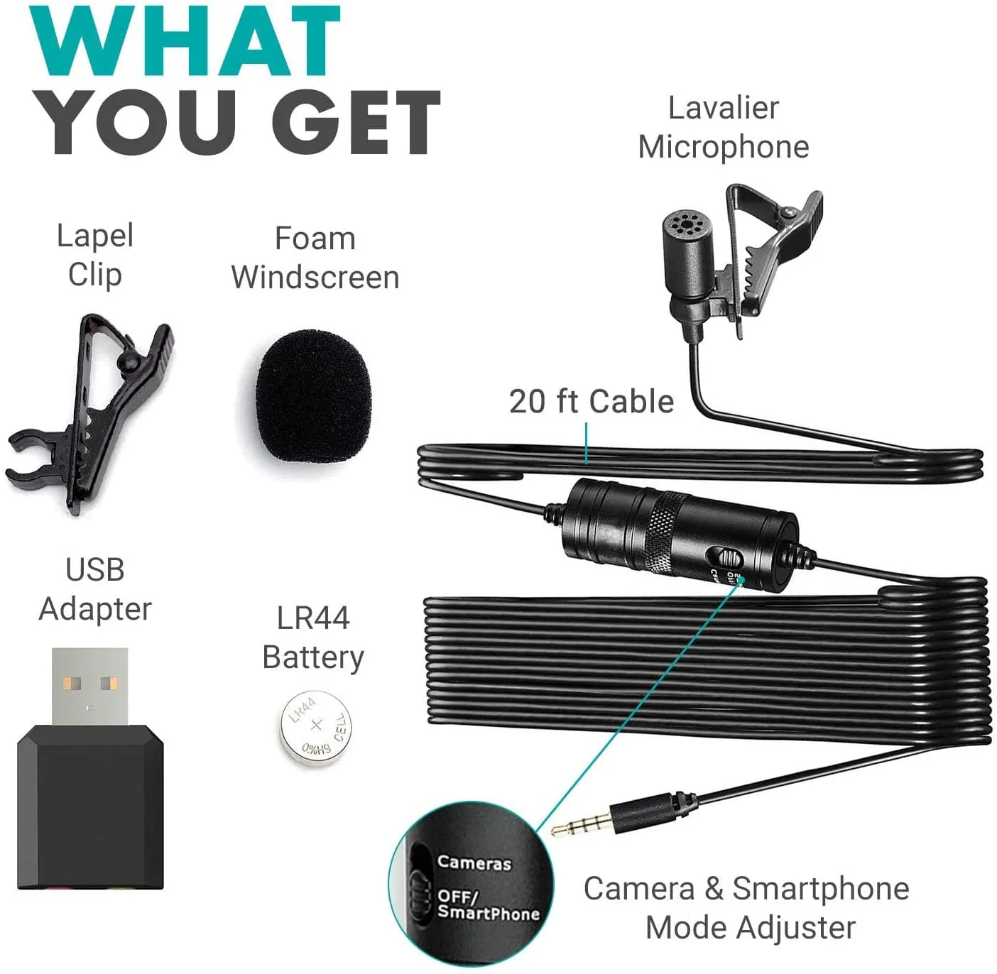 LV1-USB | Universal USB Lavalier Mic | Movo - Image 4