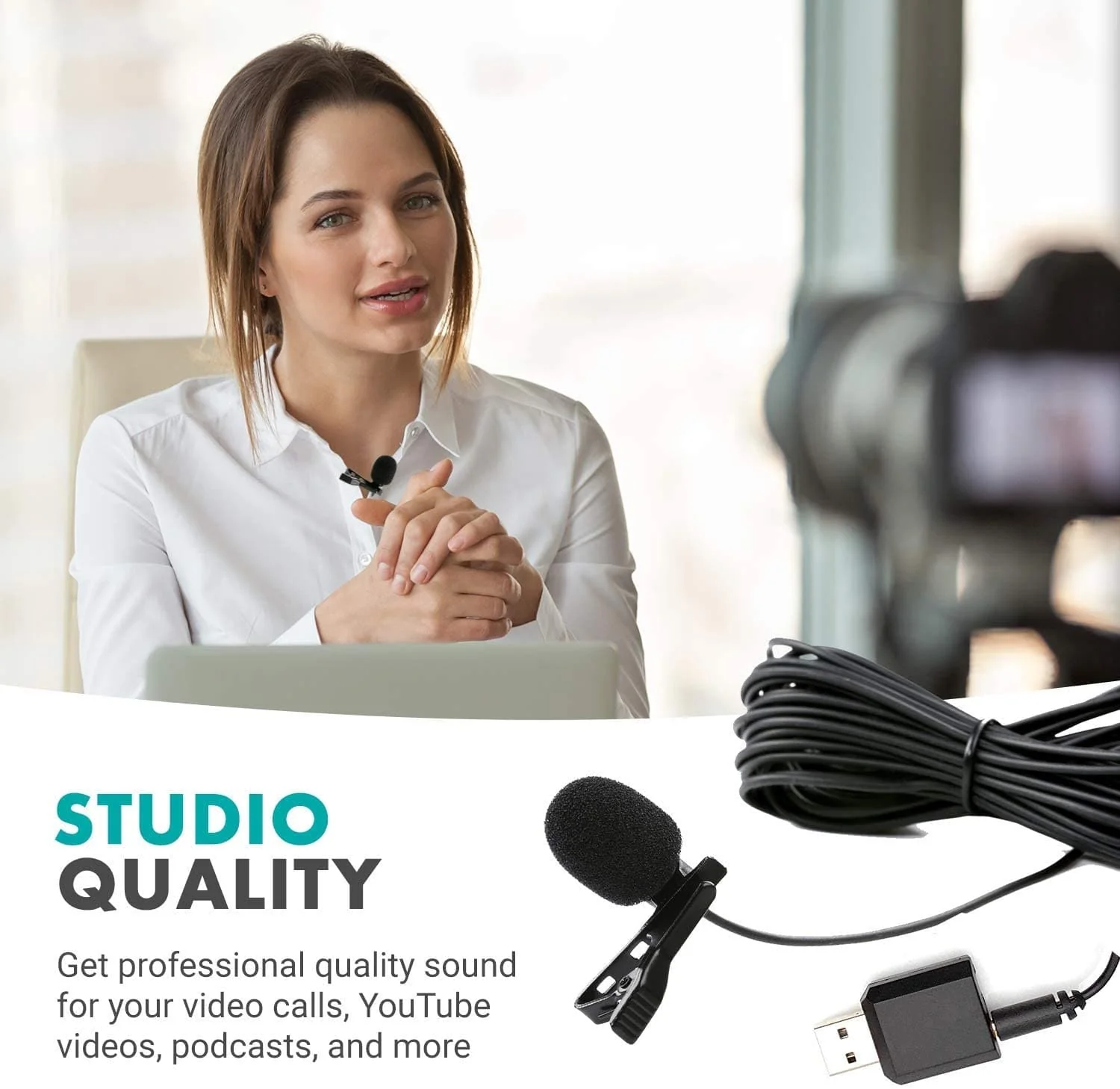 LV1-USB | Universal USB Lavalier Mic | Movo - Image 5